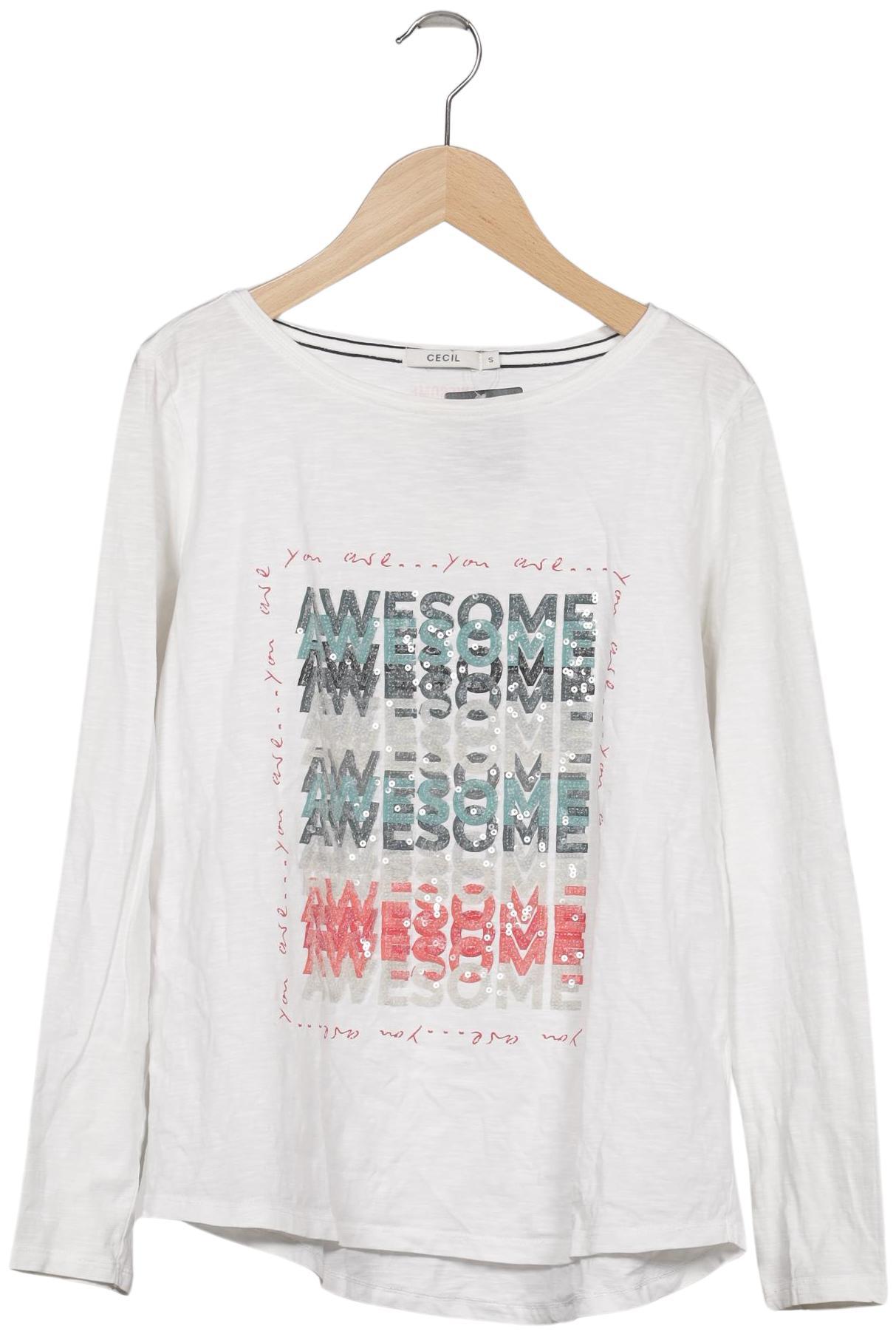 

Cecil Damen Langarmshirt, weiß, Gr. 36