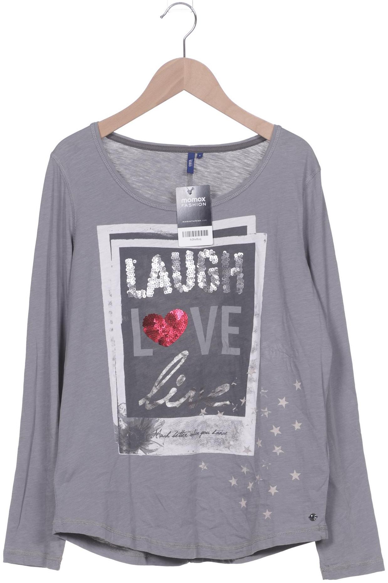 

Cecil Damen Langarmshirt, grau, Gr. 36