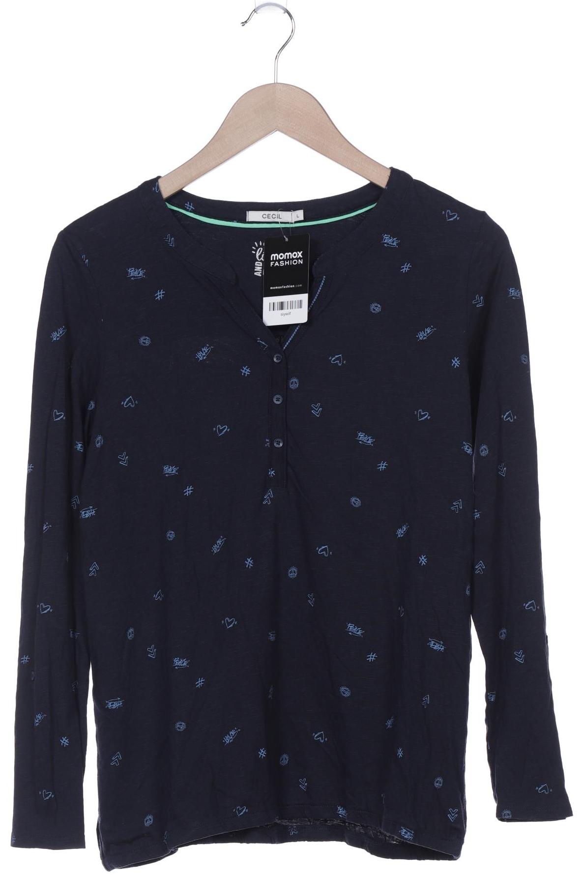 

Cecil Damen Langarmshirt, marineblau, Gr. 42