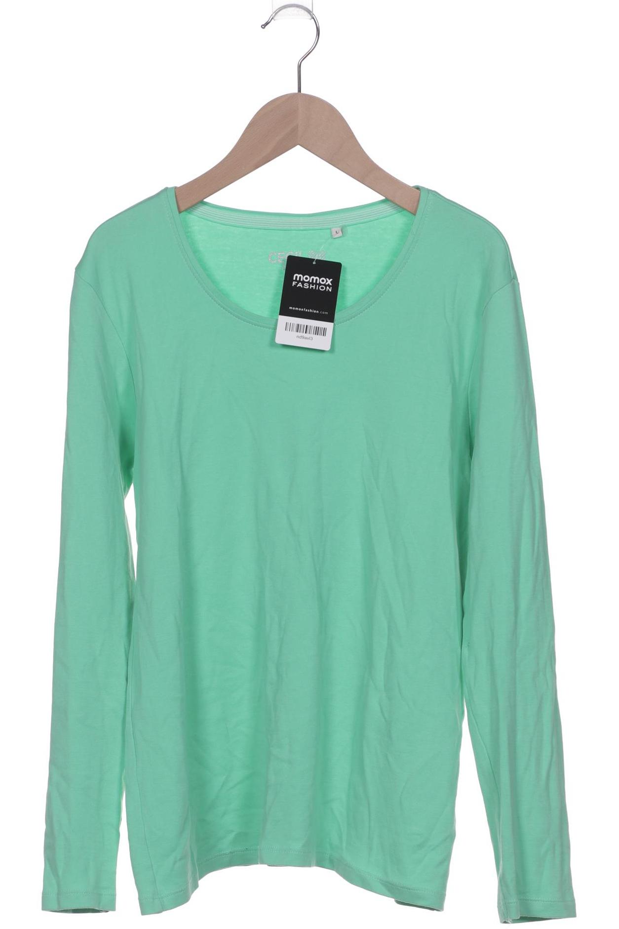 

Cecil Damen Langarmshirt, hellgrün, Gr. 42