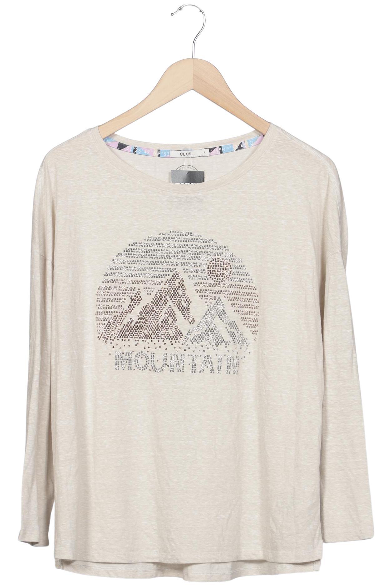 

Cecil Damen Langarmshirt, beige, Gr. 42