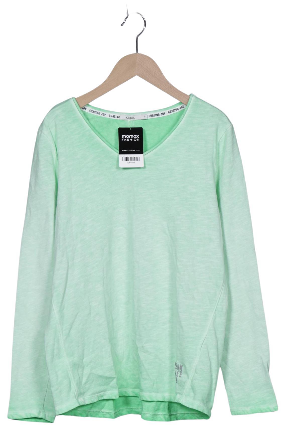

Cecil Damen Langarmshirt, hellgrün, Gr. 36