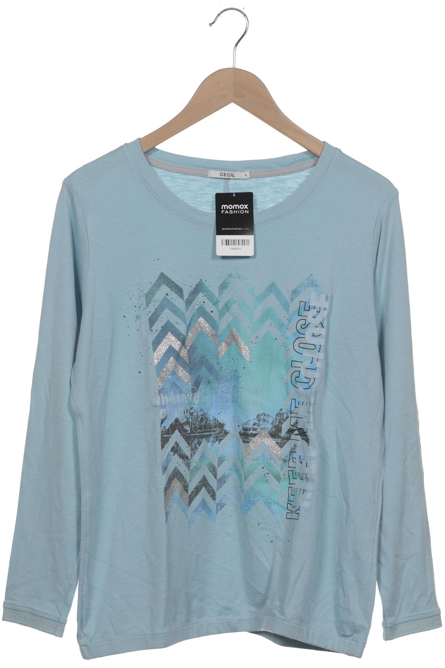 

Cecil Damen Langarmshirt, hellblau, Gr. 42