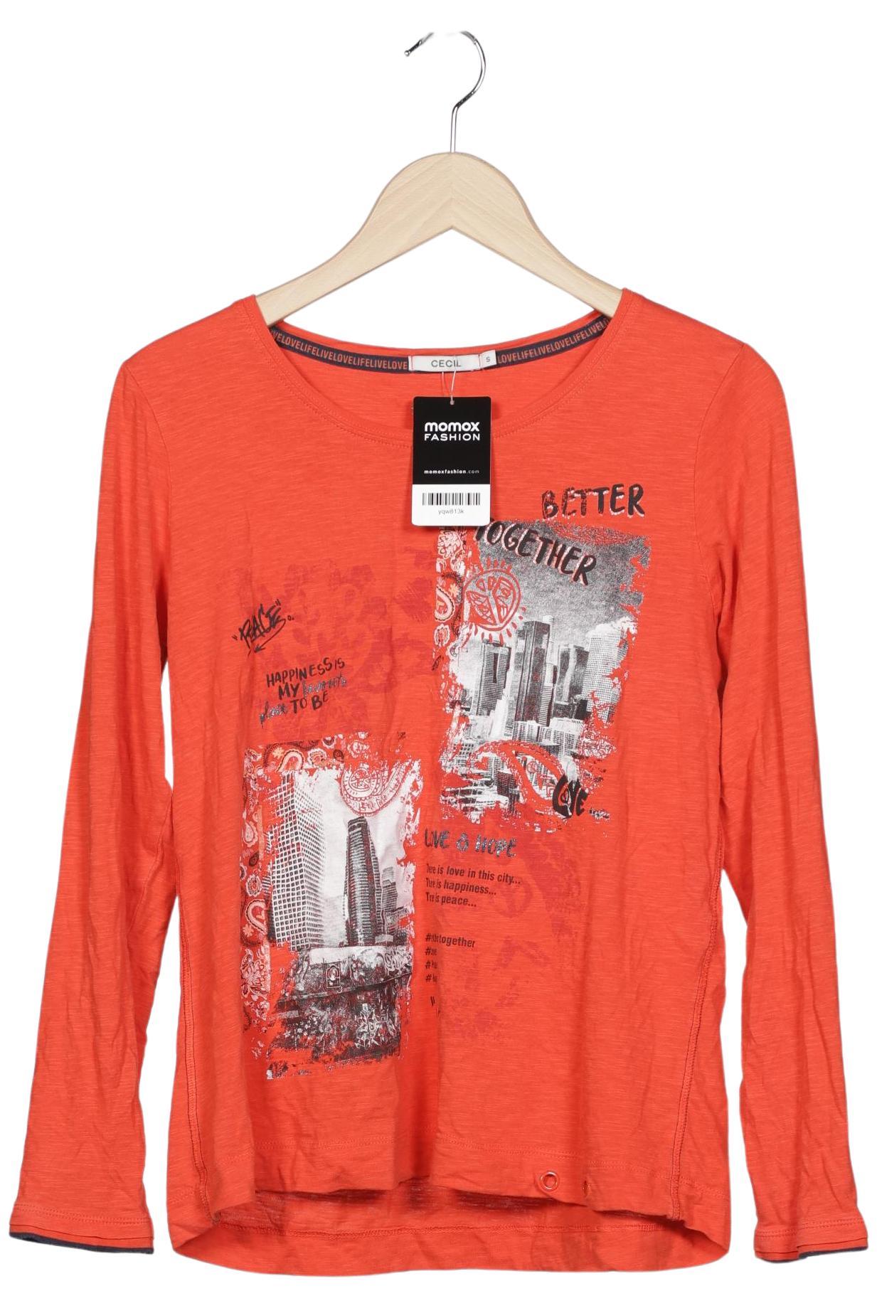 

Cecil Damen Langarmshirt, orange, Gr. 36