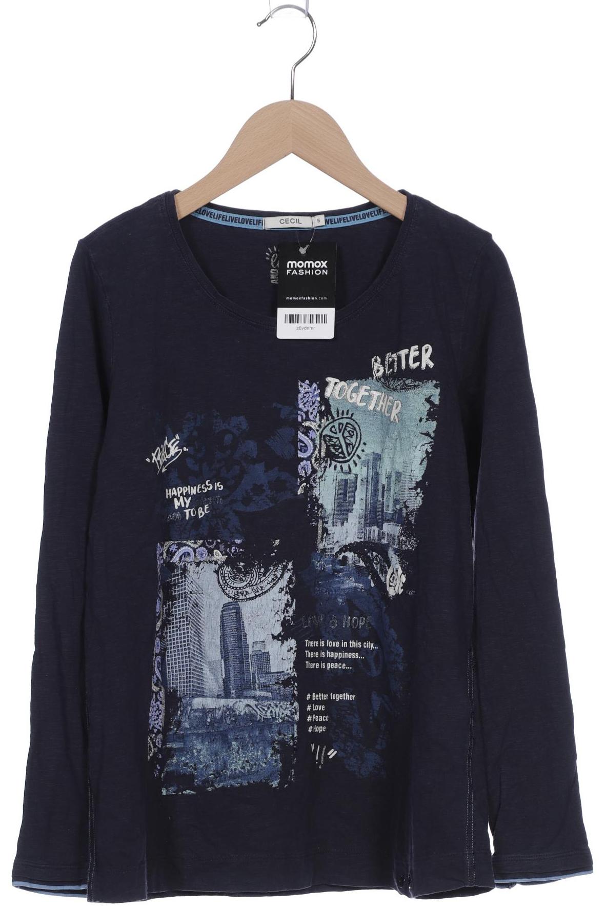 

Cecil Damen Langarmshirt, marineblau, Gr. 36