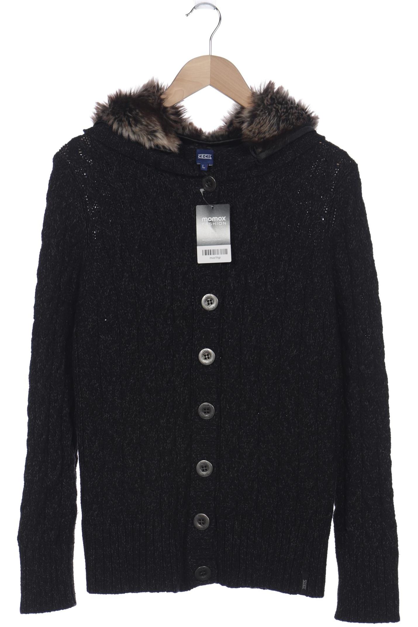 

CECIL Damen Strickjacke, schwarz