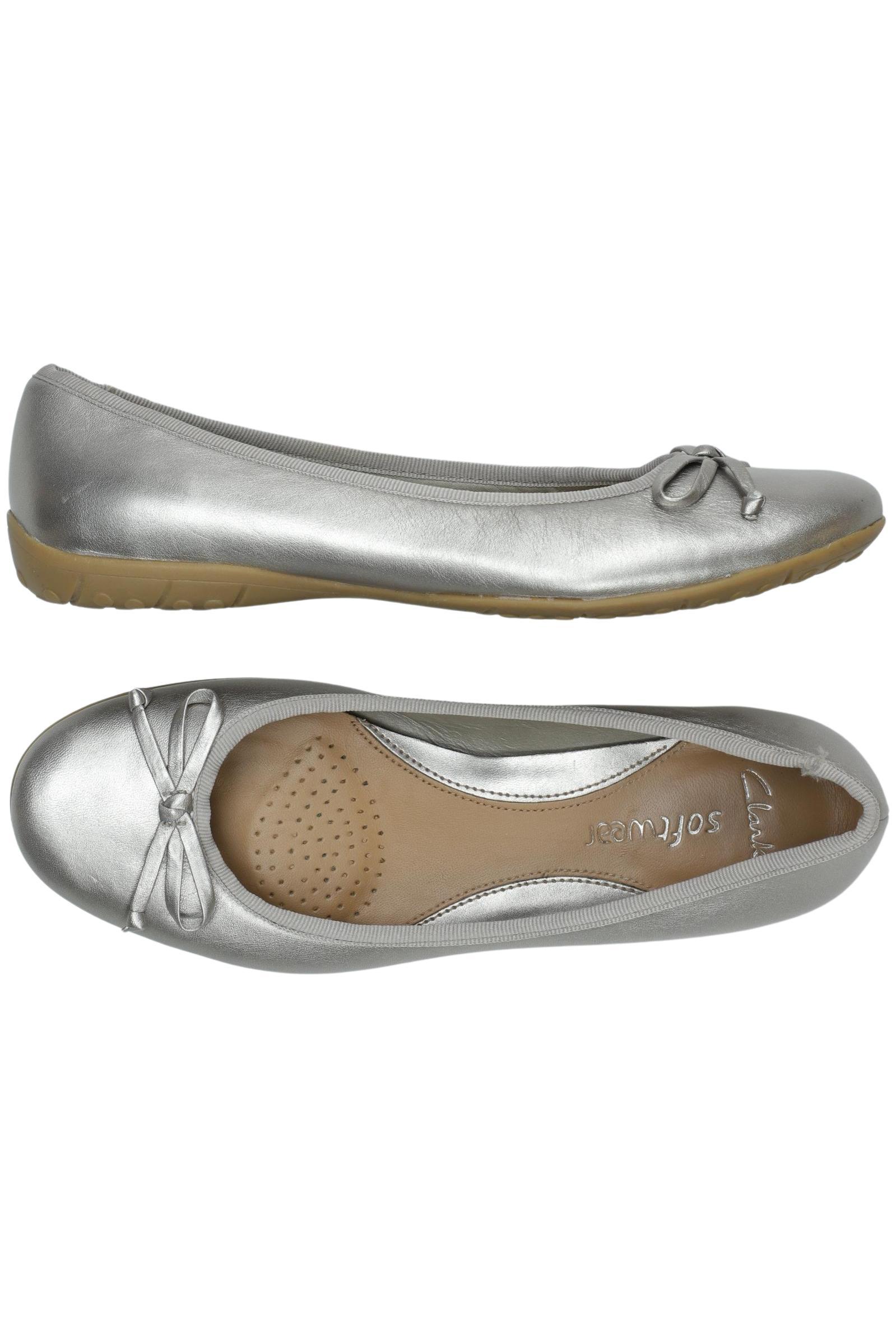 

Clarks Damen Ballerinas, silber, Gr. 5.5