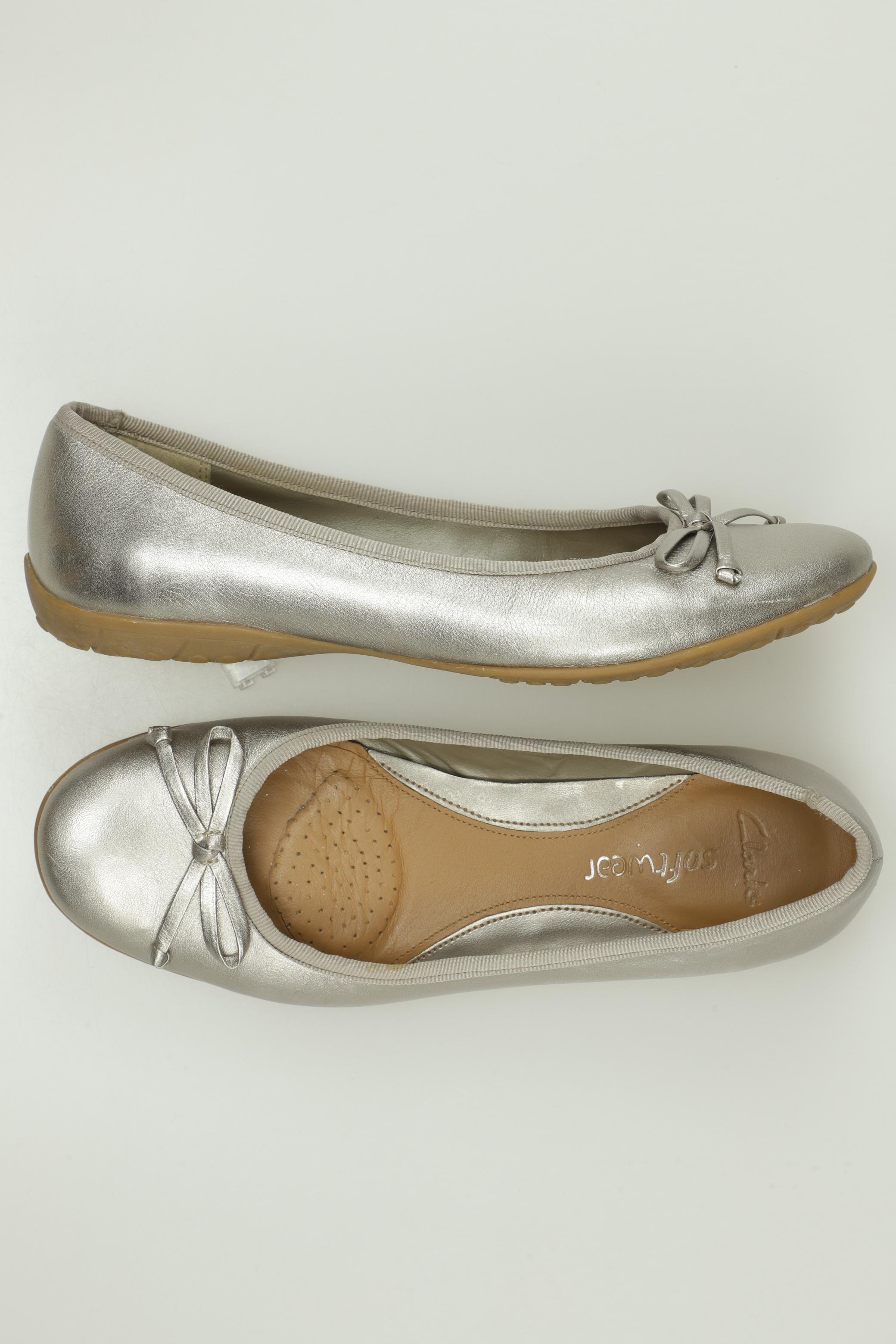 

Clarks Damen Ballerinas, silber, Gr. 5.5