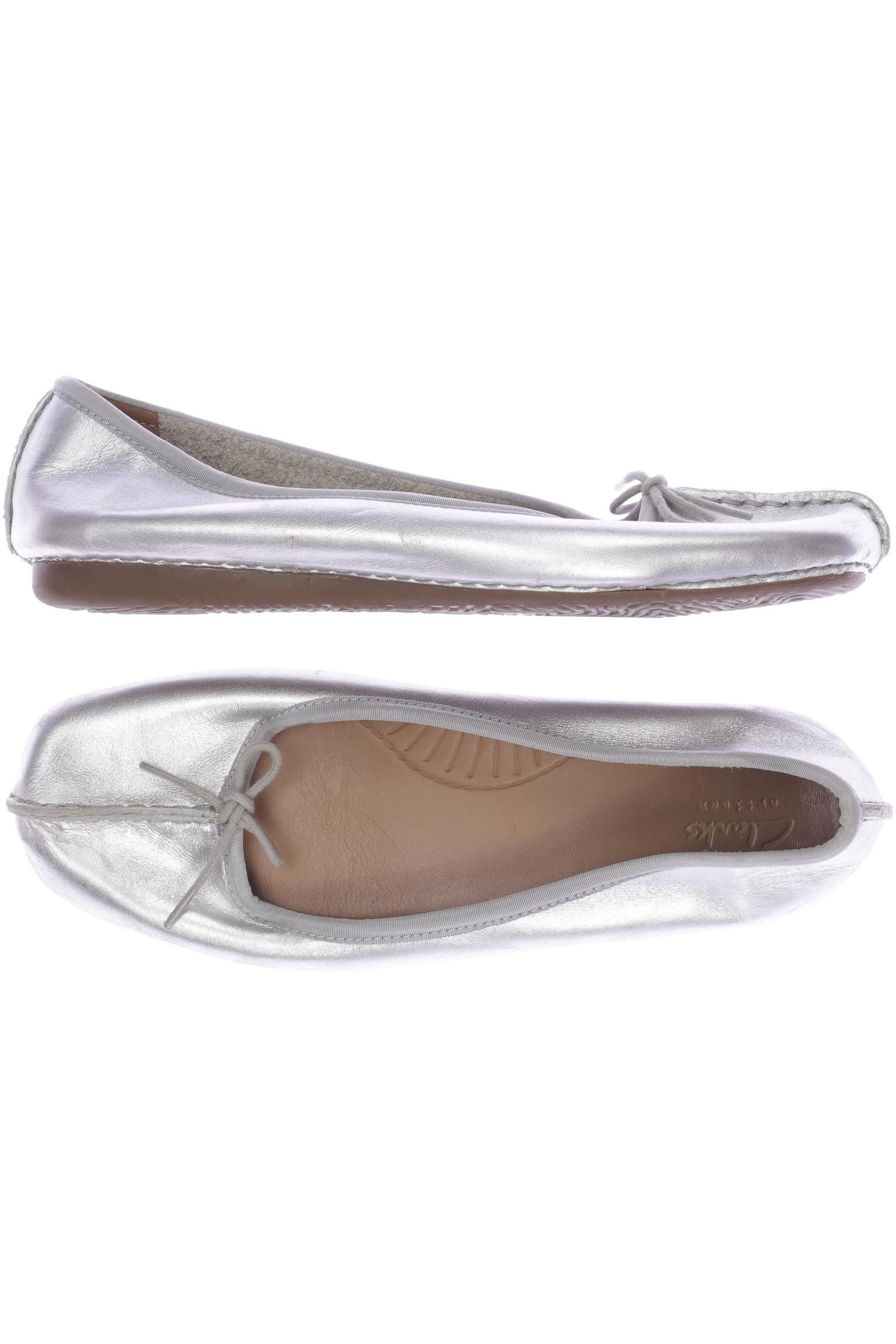 

Clarks Damen Ballerinas, silber, Gr. 40