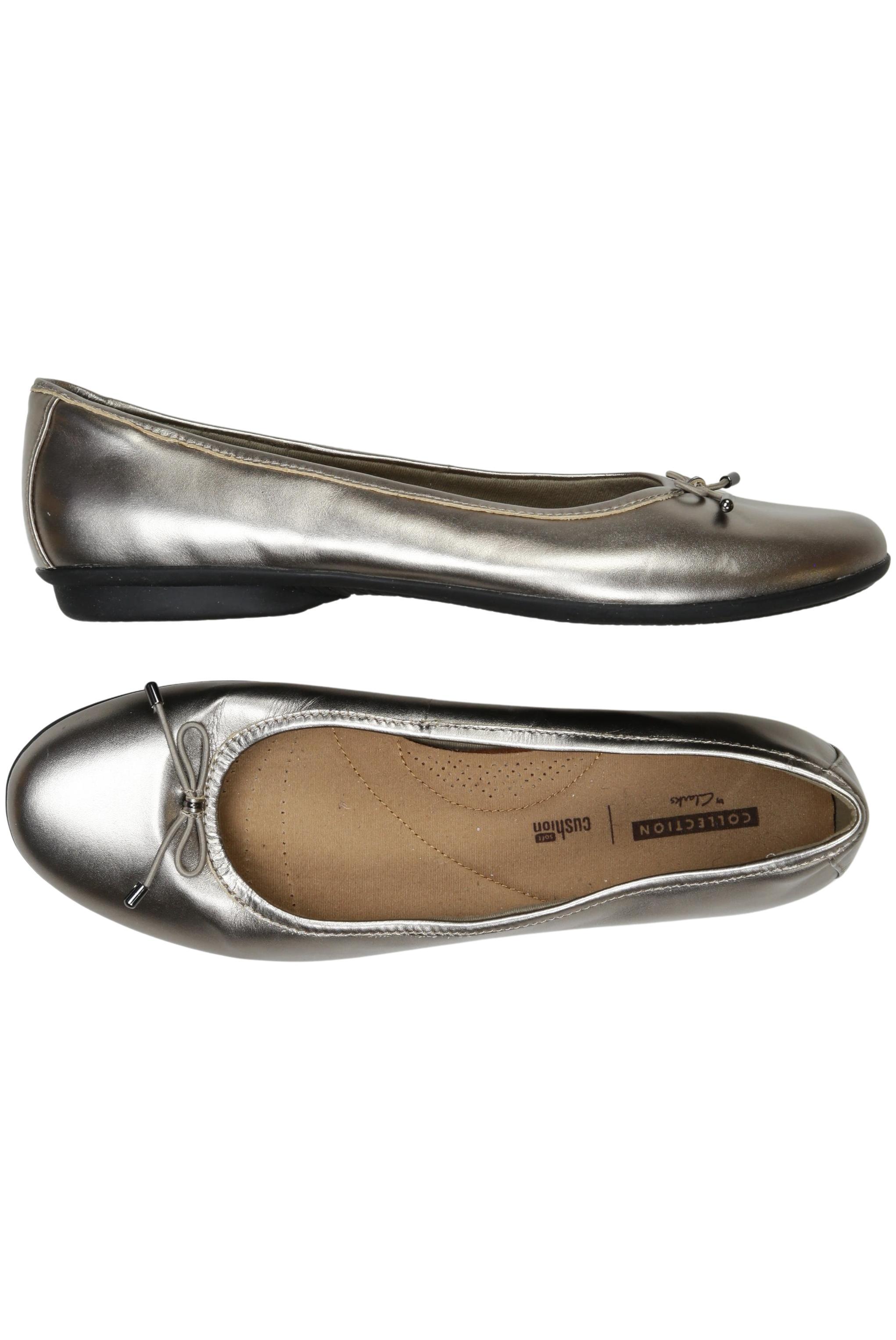 

Clarks Damen Ballerinas, silber, Gr. 41.5