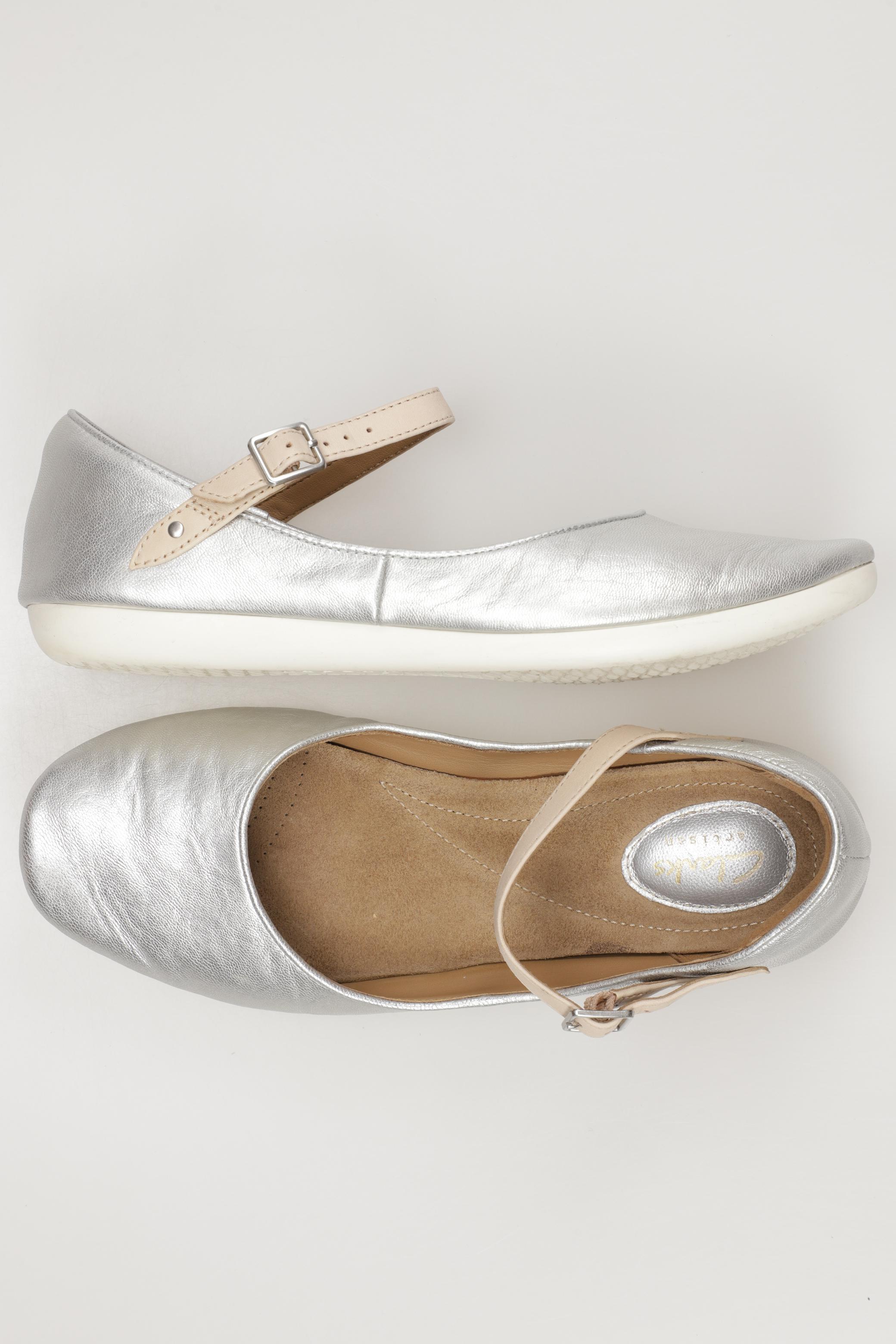 

Clarks Damen Ballerinas, silber, Gr. 40