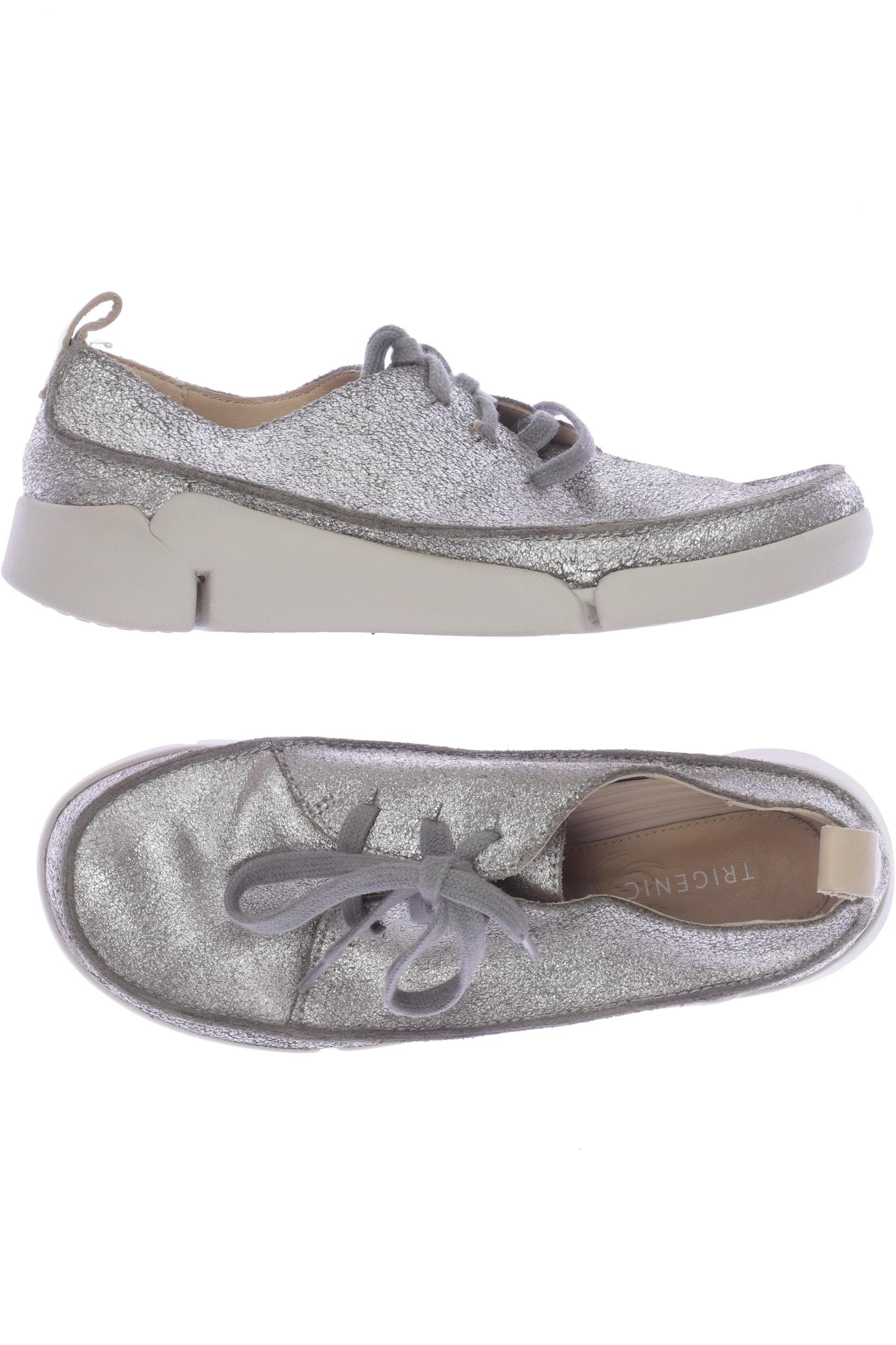 

Clarks Damen Halbschuh, silber, Gr. 37