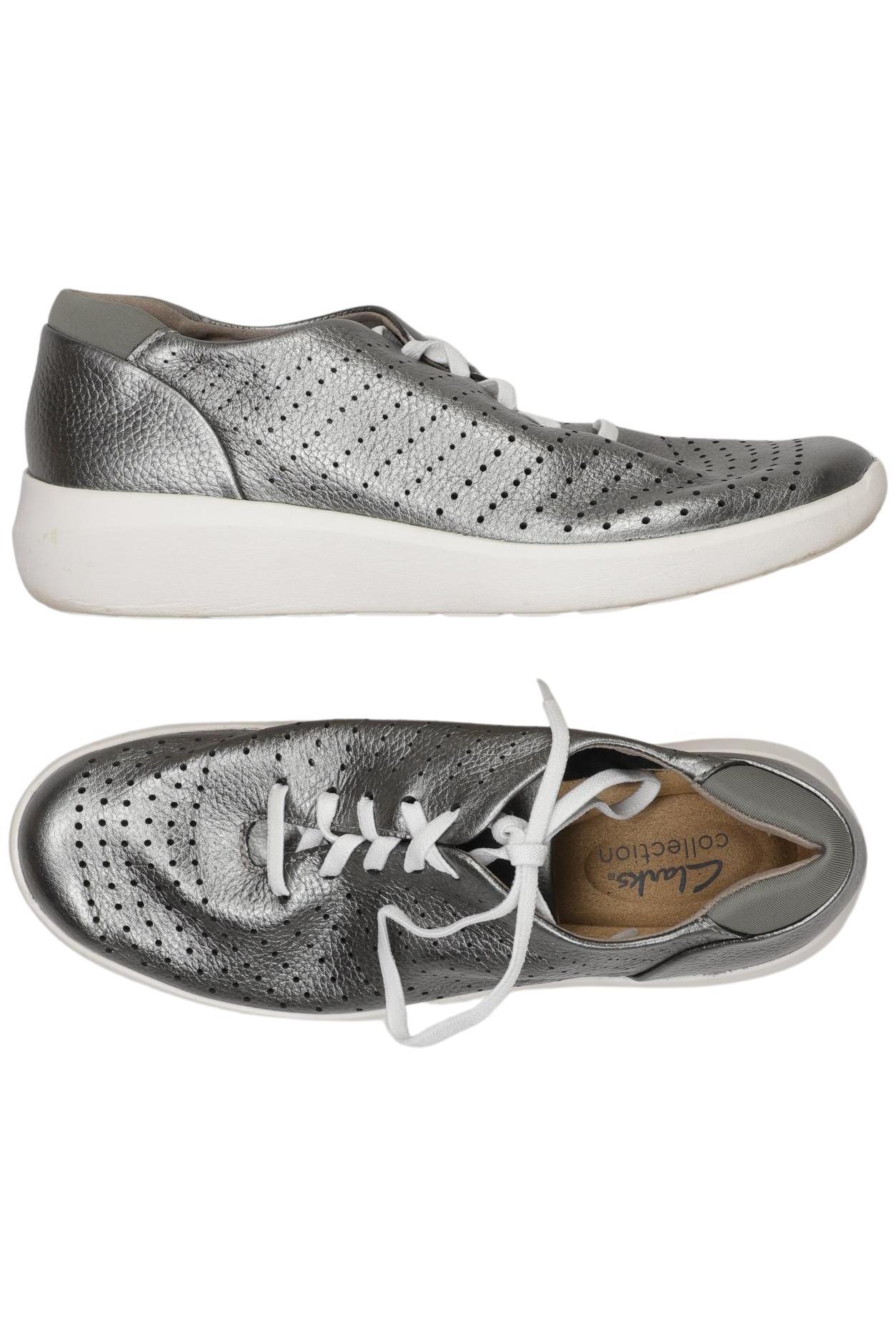 

Clarks Damen Halbschuh, silber, Gr. 39
