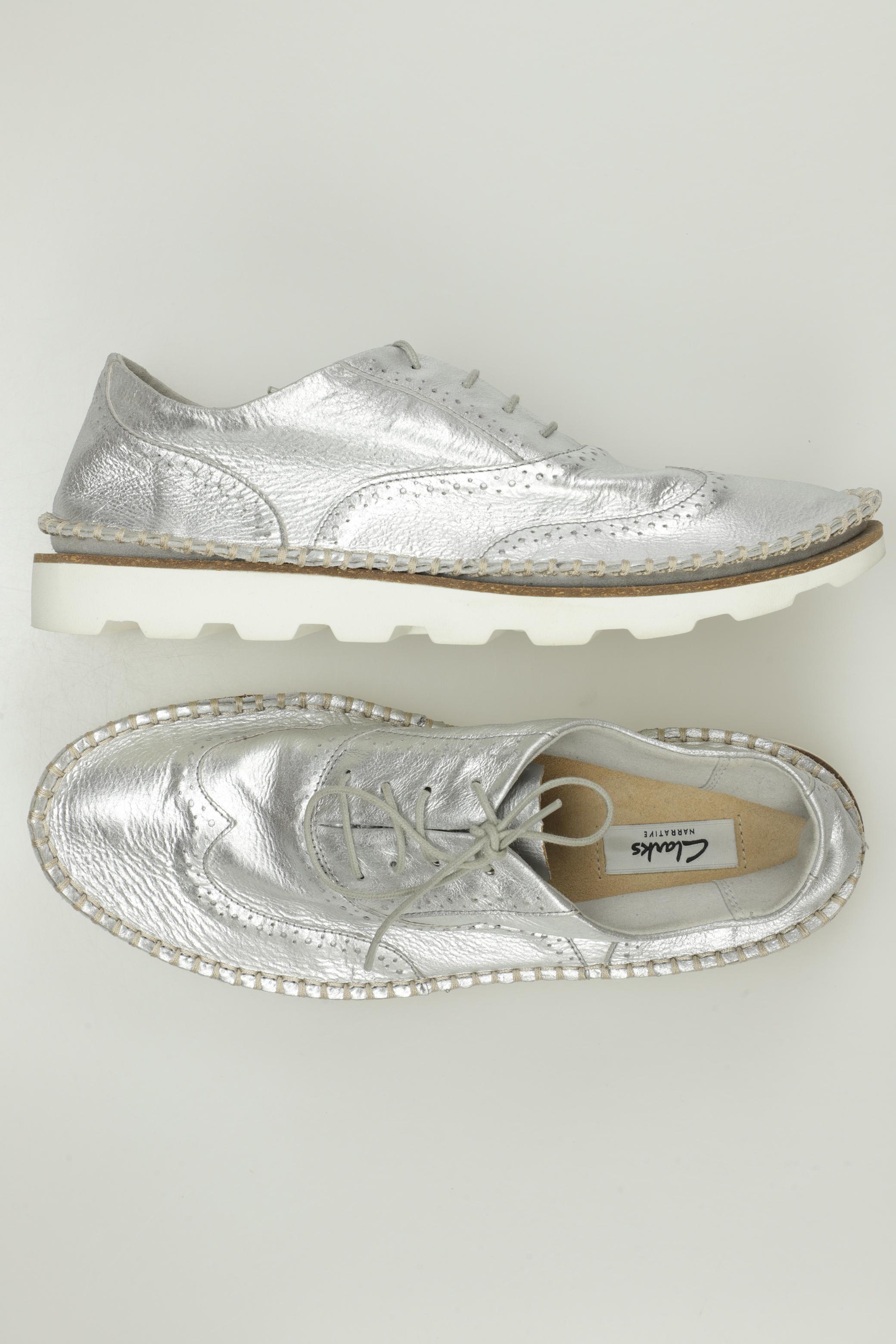 

Clarks Damen Halbschuh, silber, Gr. 40