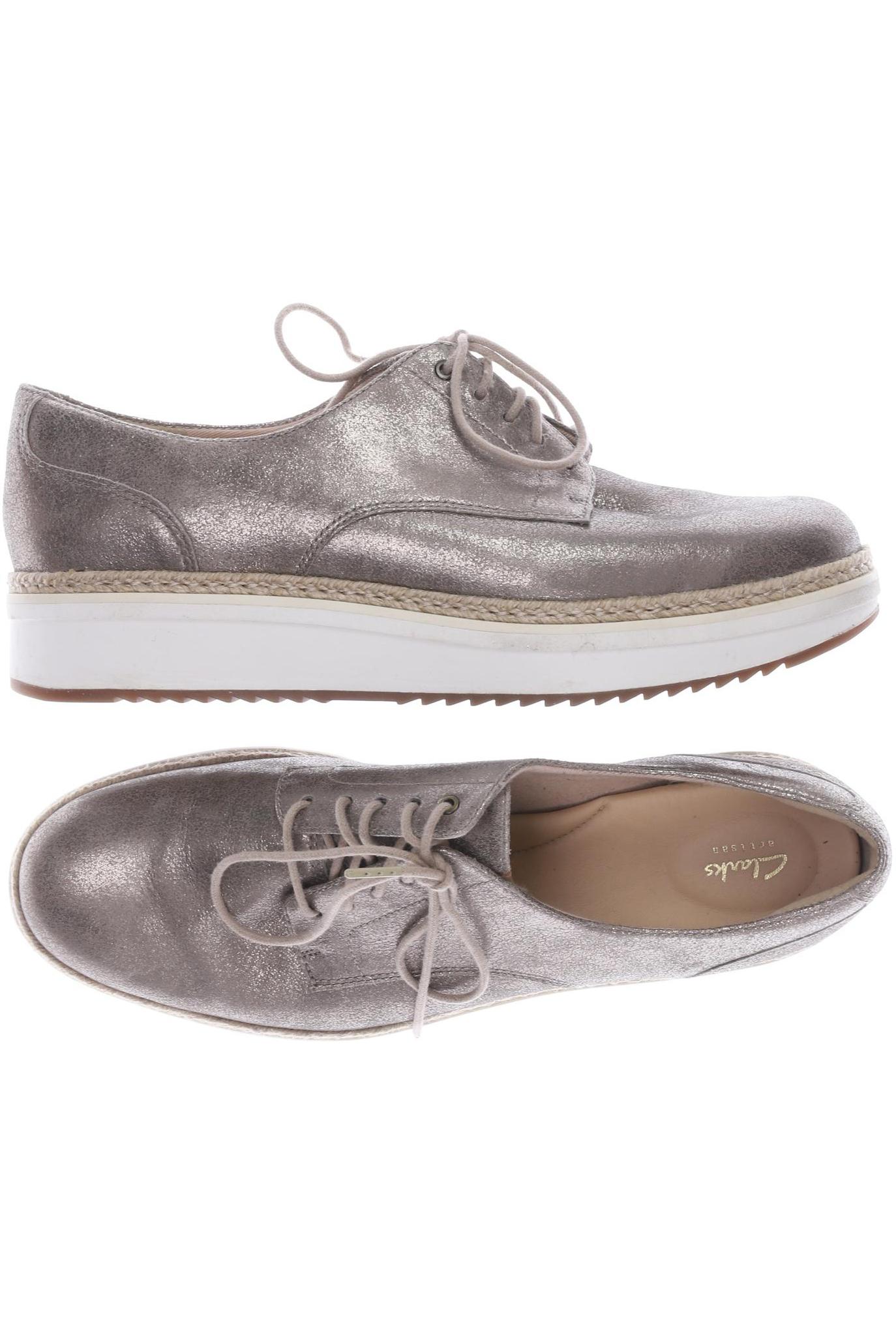

Clarks Damen Halbschuh, silber, Gr. 41.5