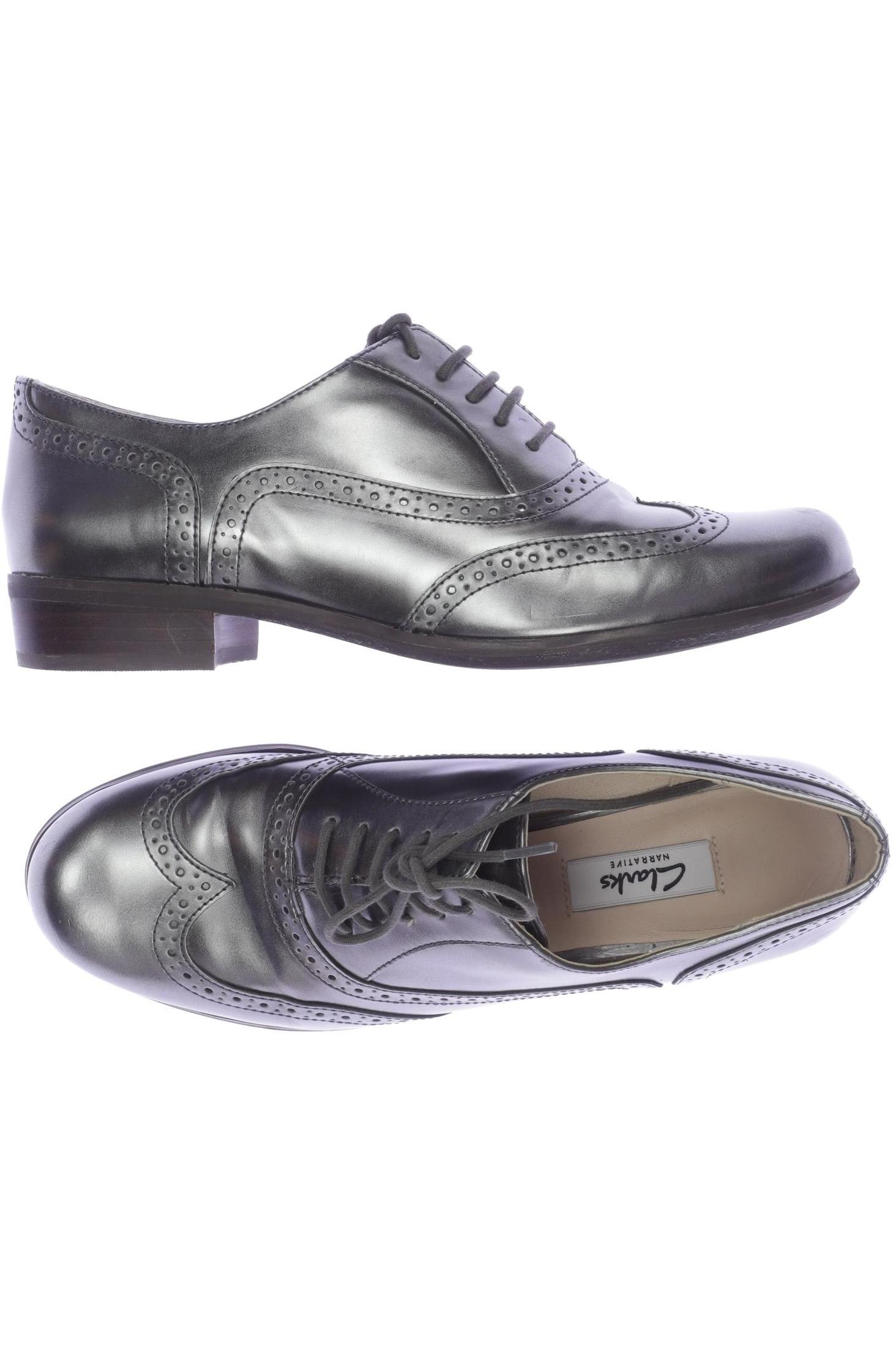 

Clarks Damen Halbschuh, silber, Gr. 39