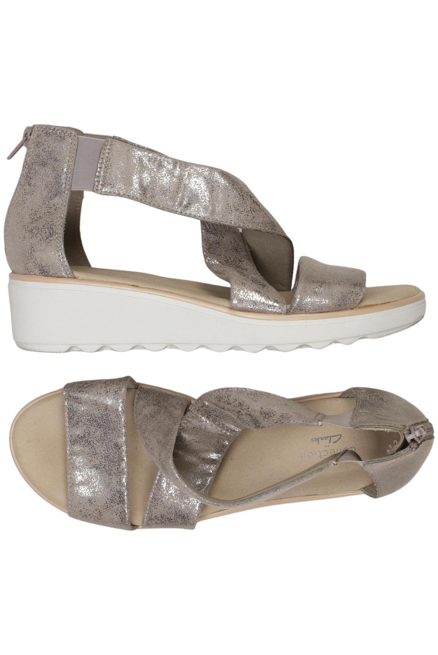 

Clarks Damen Sandale, silber, Gr. 40