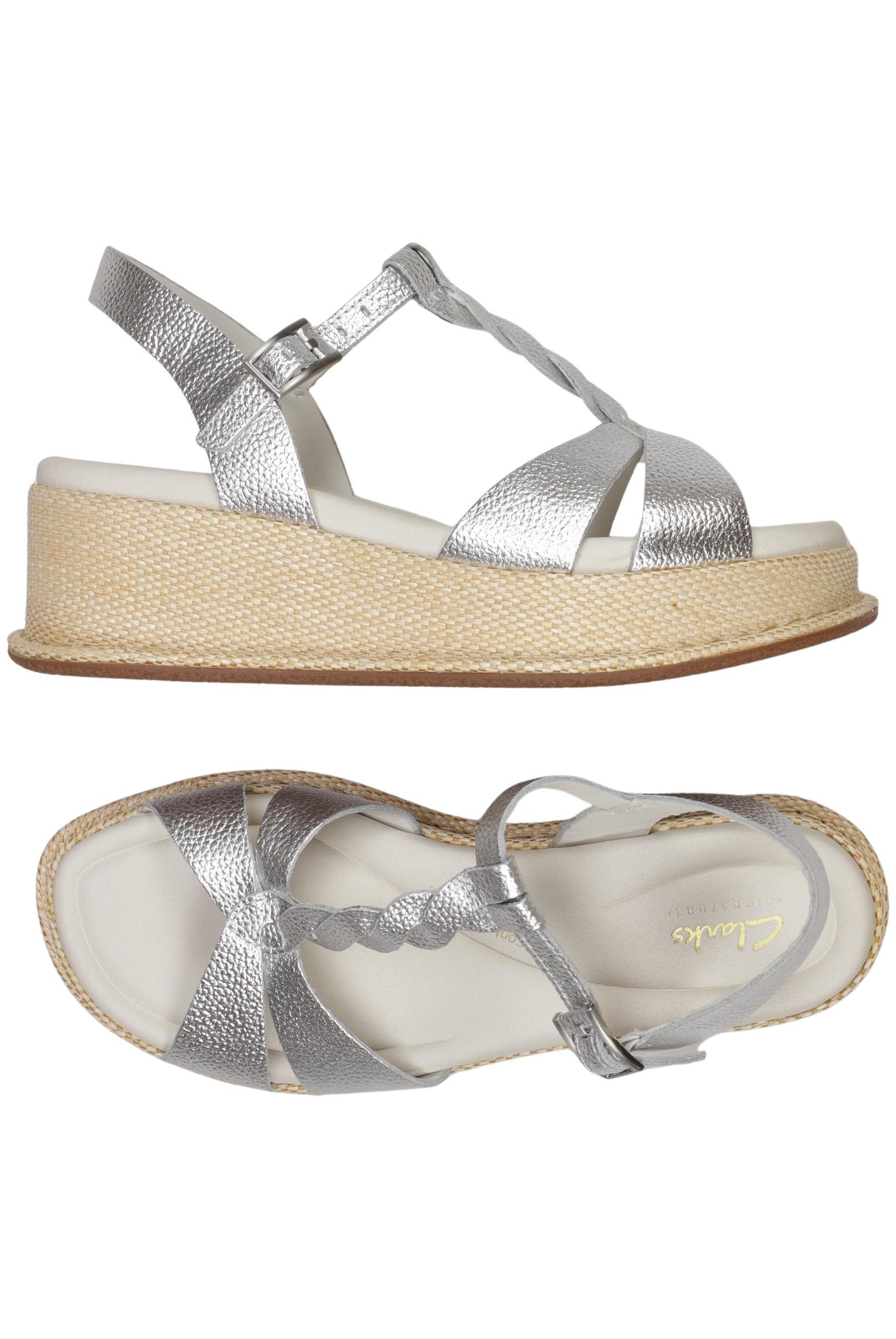 

Clarks Damen Sandale, silber, Gr. 38