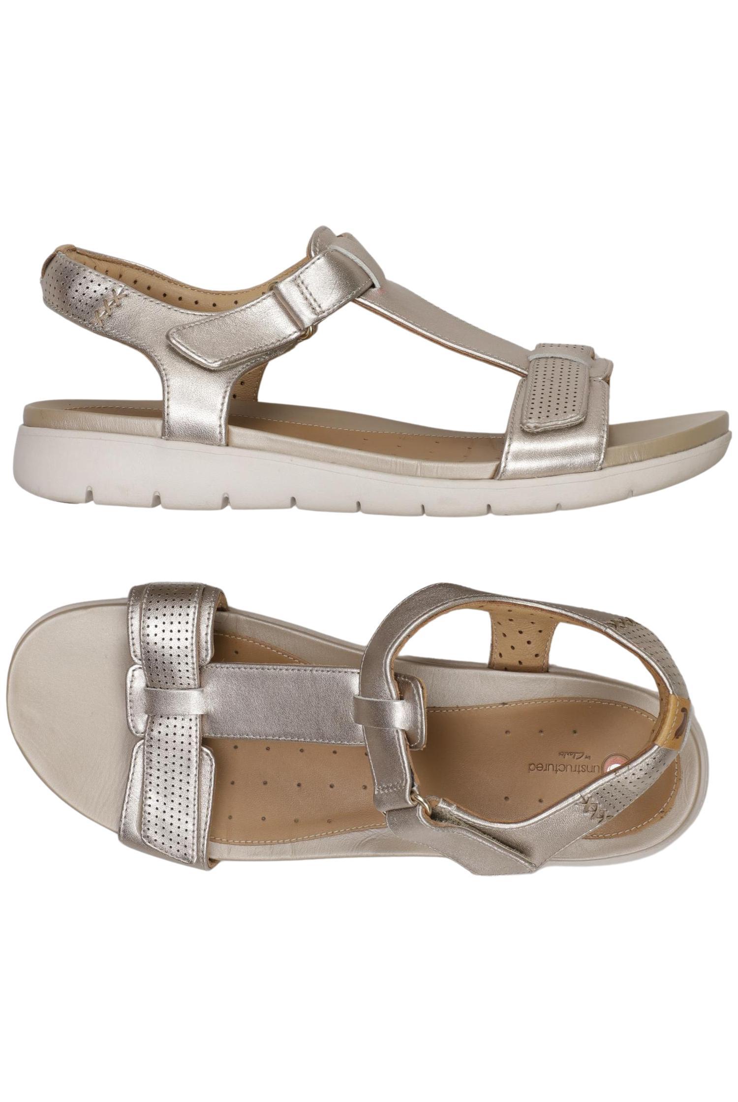 

Clarks Damen Sandale, silber, Gr. 41.5