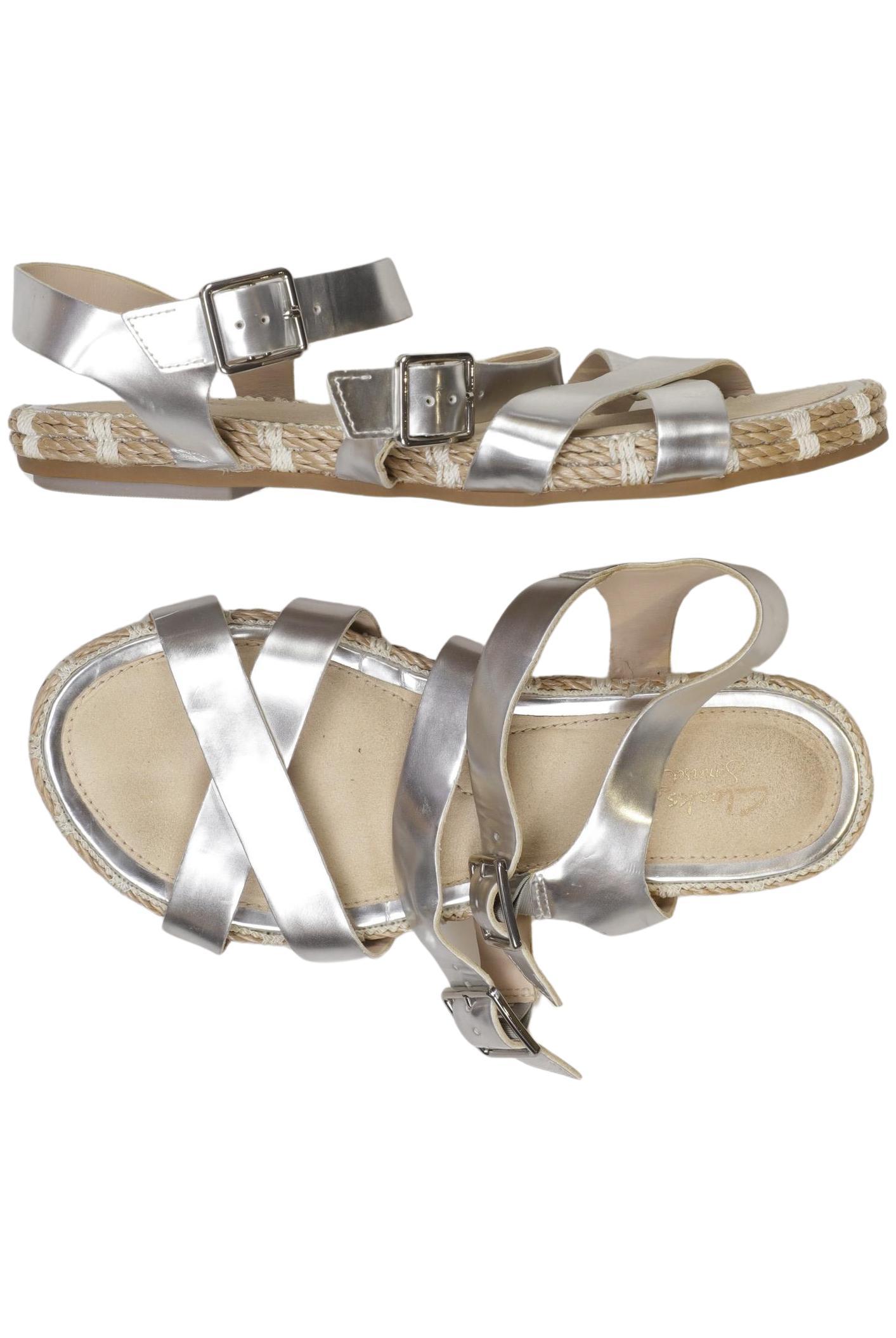 

Clarks Damen Sandale, silber, Gr. 42
