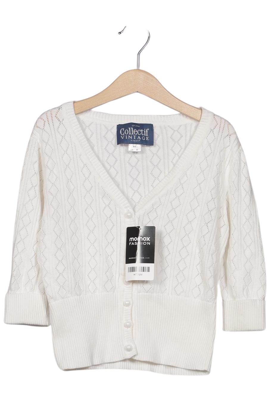 

Collectif London Damen Strickjacke, weiß, Gr. 34