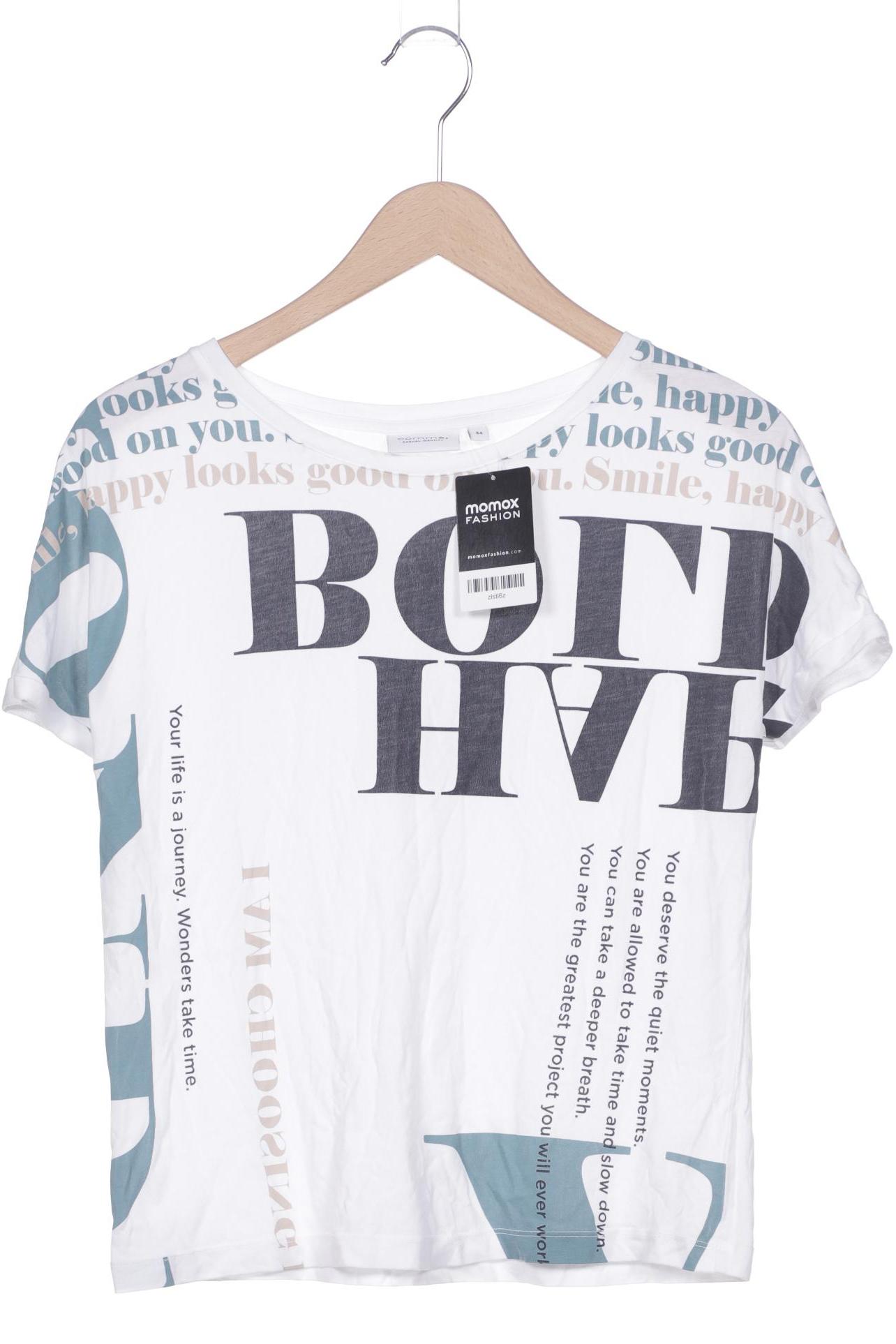 

comma casual identity Damen T-Shirt, weiß, Gr. 34