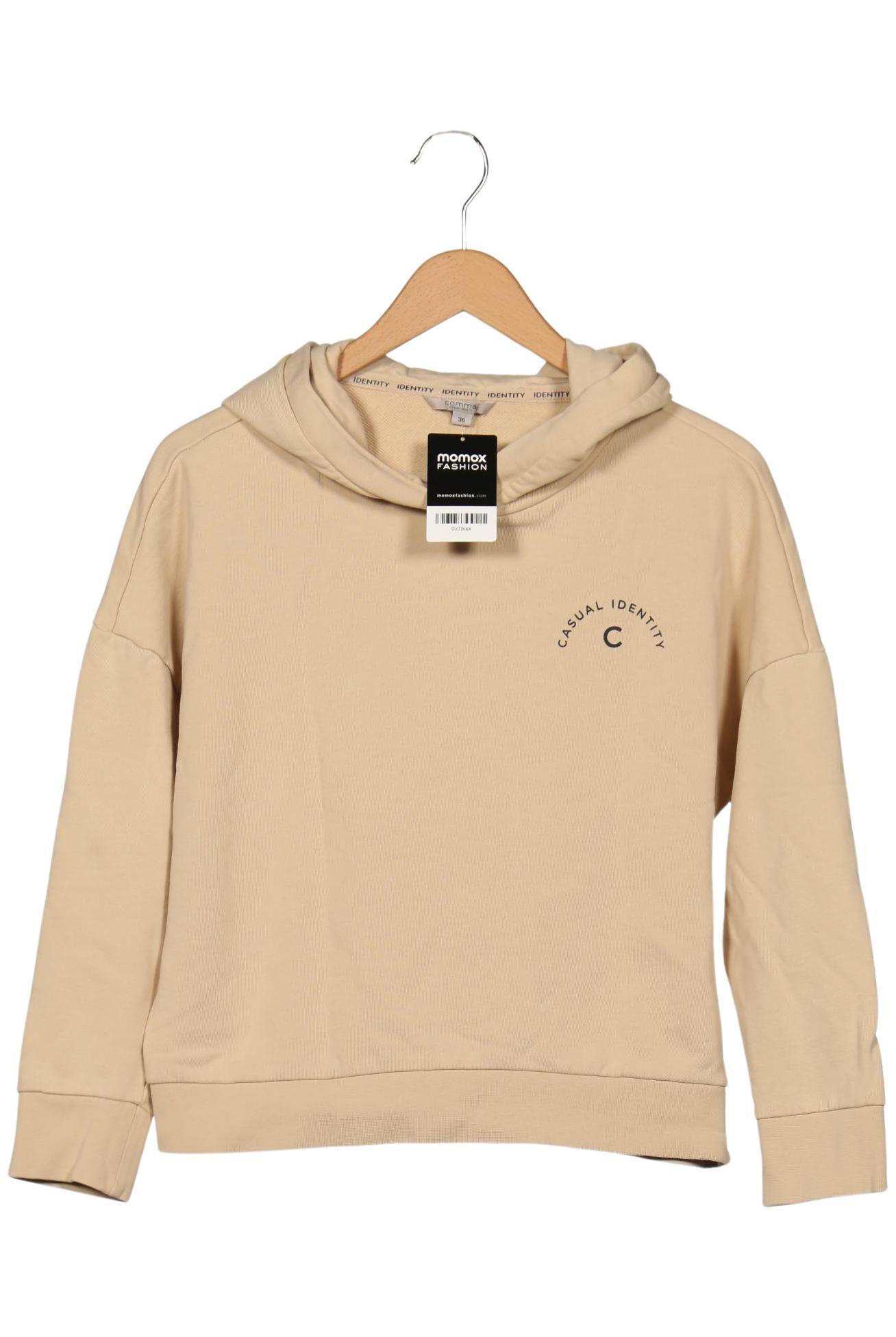 

Comma Damen Kapuzenpullover, beige, Gr. 36