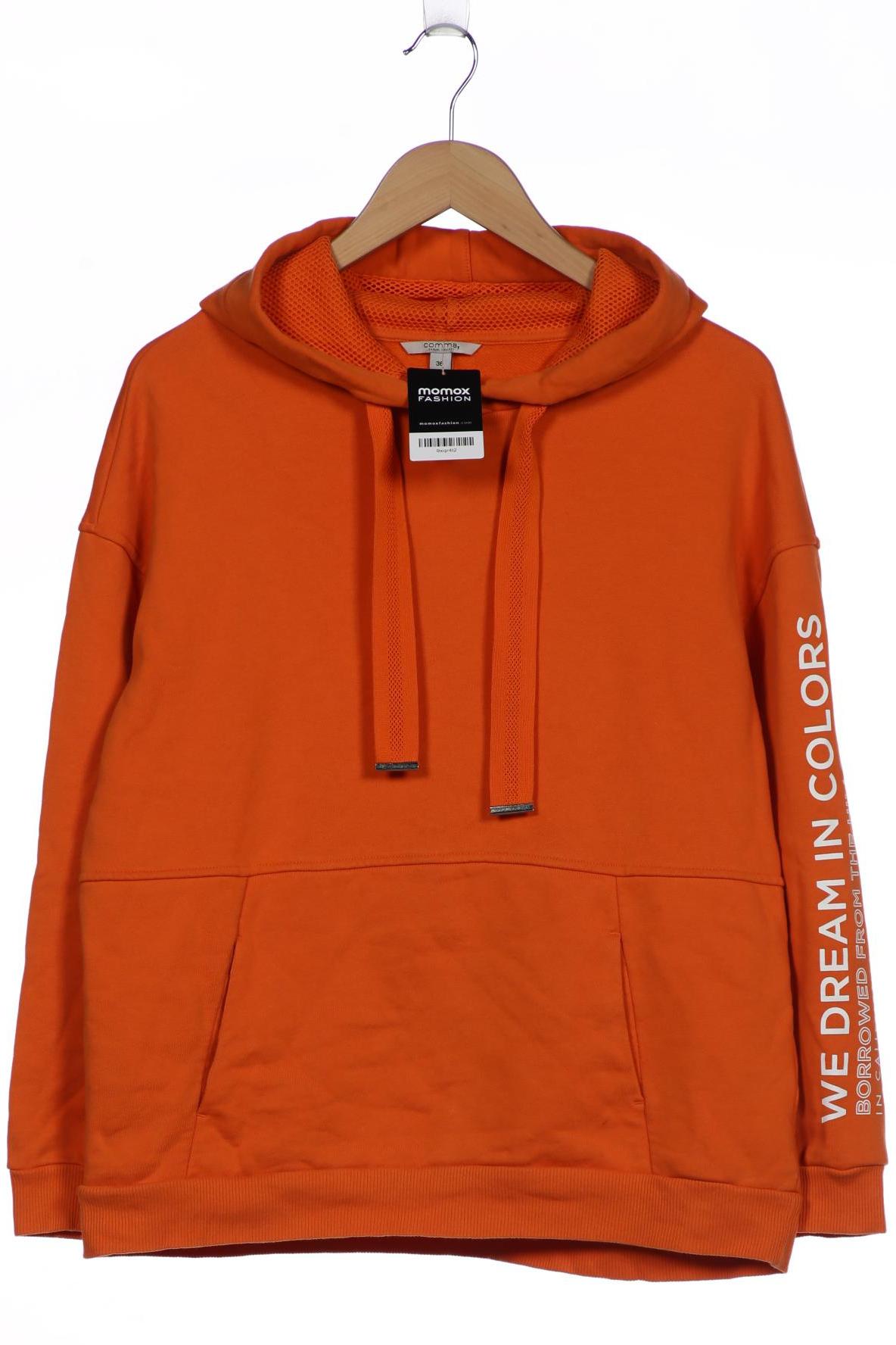 

Comma Damen Kapuzenpullover, orange, Gr. 36