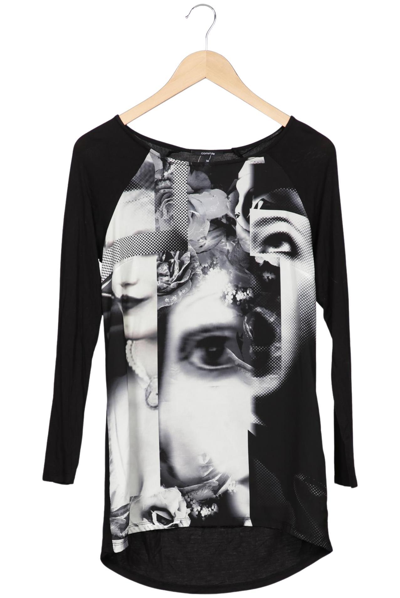 

Comma Damen Langarmshirt, schwarz, Gr. 34
