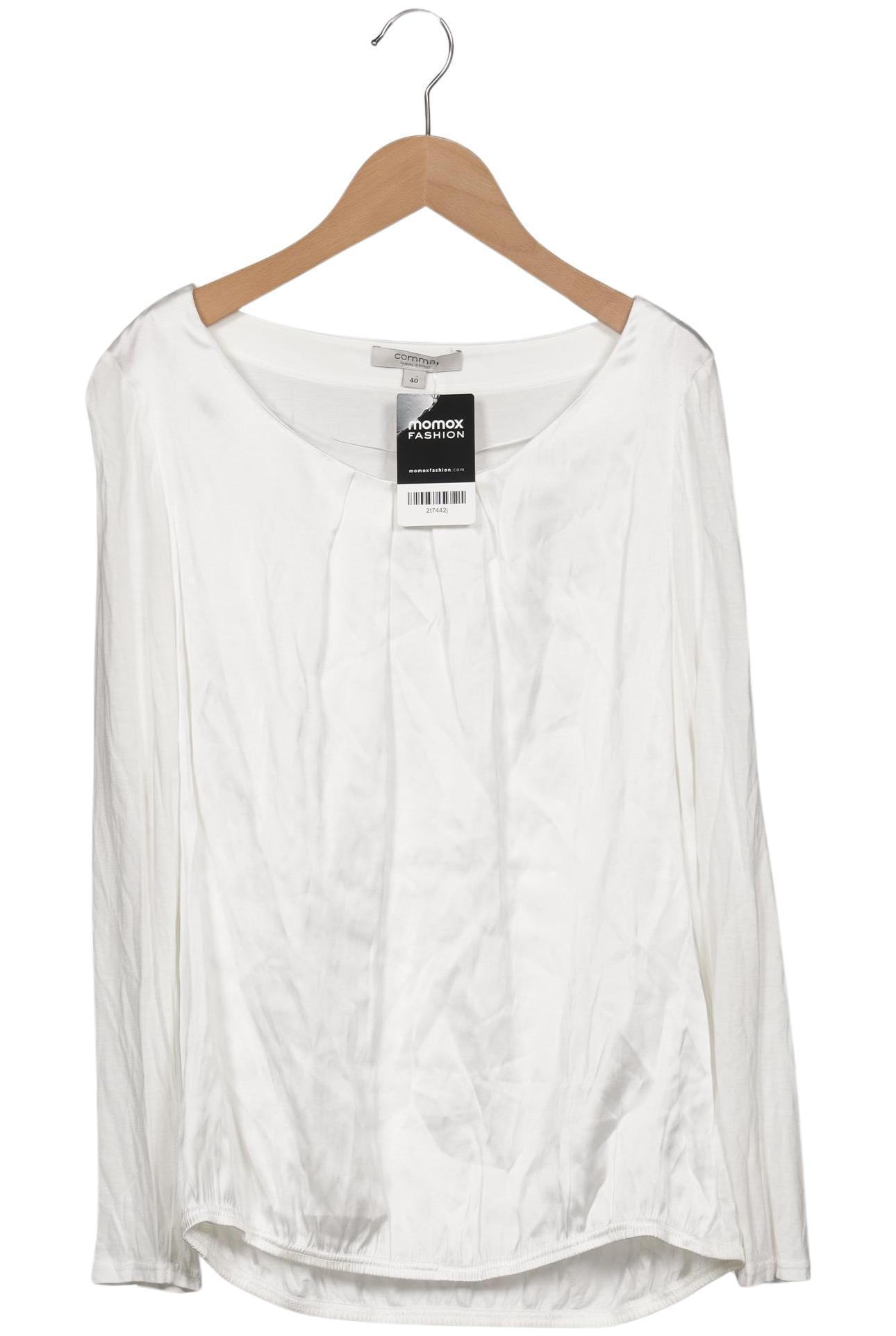 

Comma Damen Langarmshirt, weiß, Gr. 40