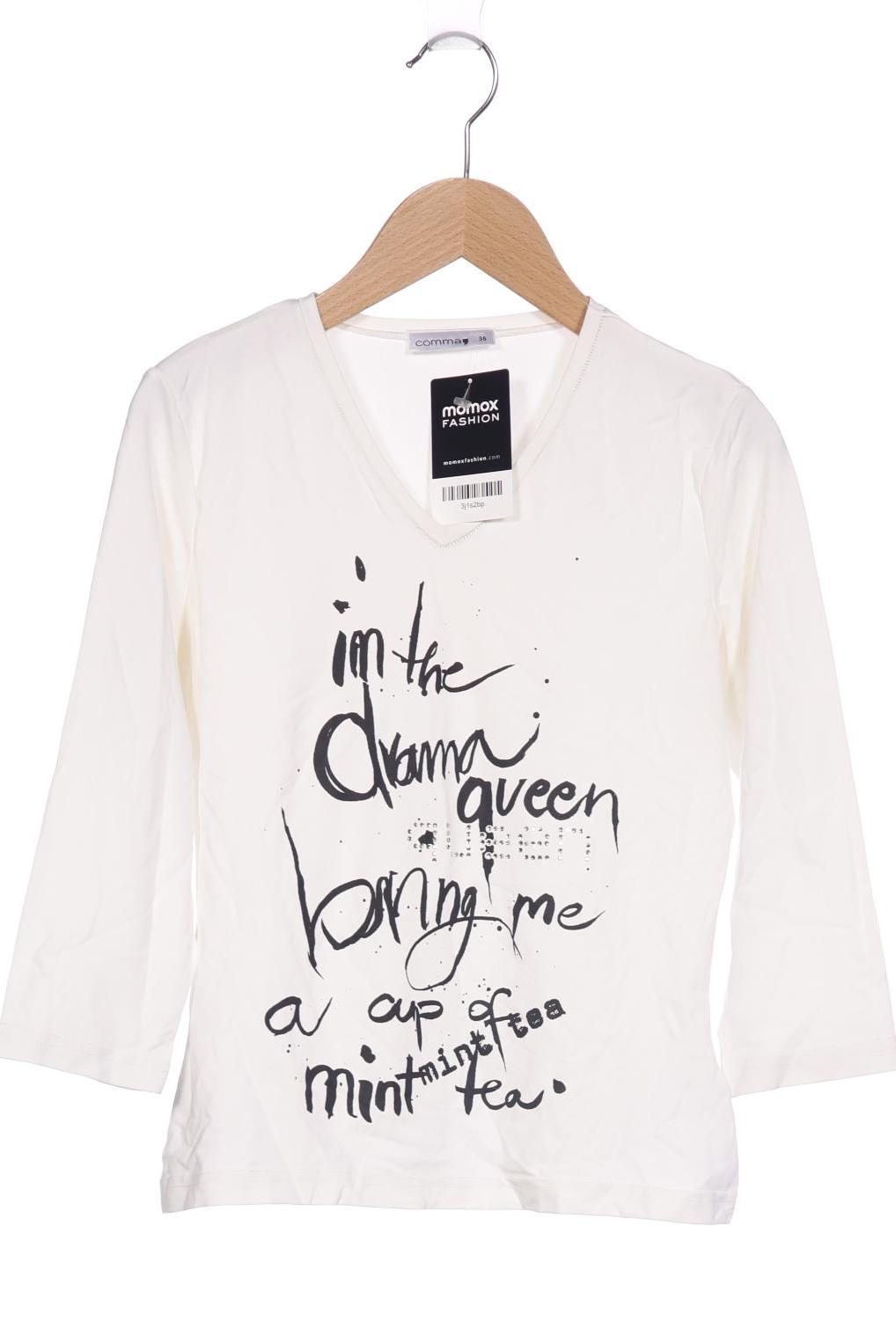 

Comma Damen Langarmshirt, cremeweiß, Gr. 36