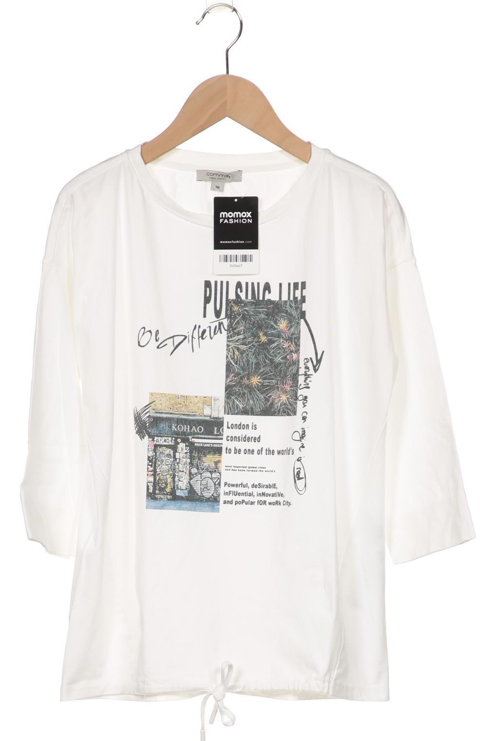 

Comma Damen Langarmshirt, weiß, Gr. 36