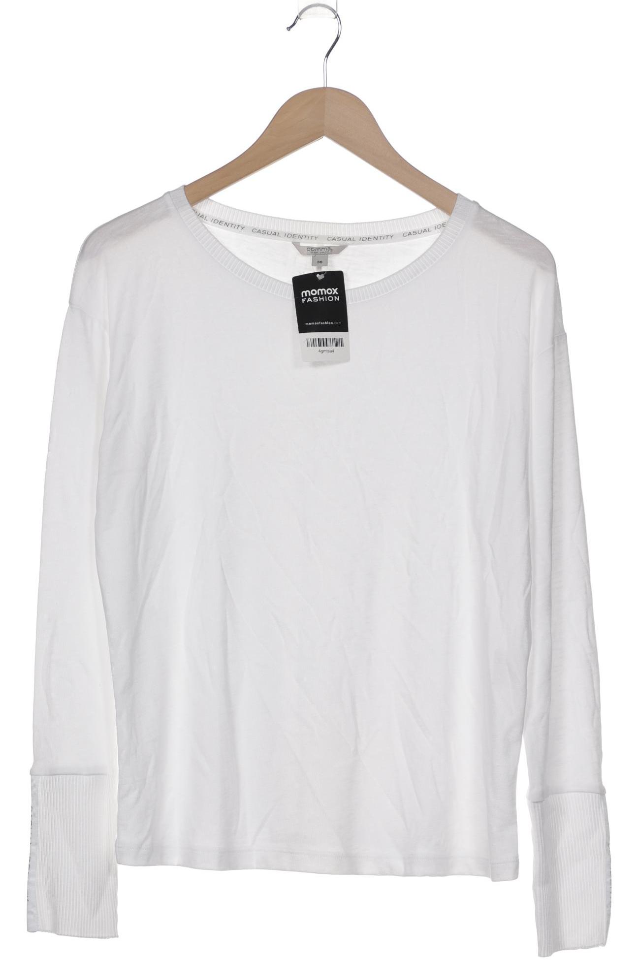 

Comma Damen Langarmshirt, weiß, Gr. 36