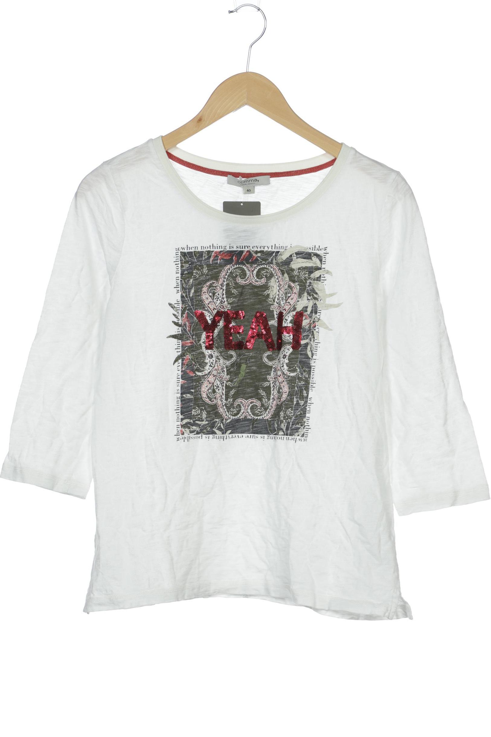 

Comma Damen Langarmshirt, weiß, Gr. 40