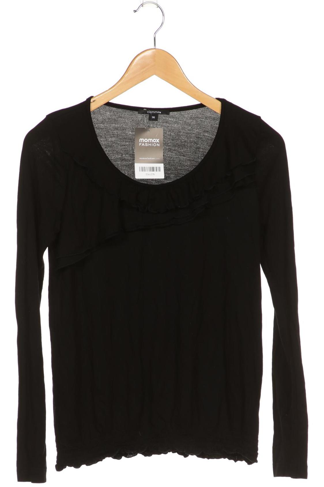 

Comma Damen Langarmshirt, schwarz, Gr. 36