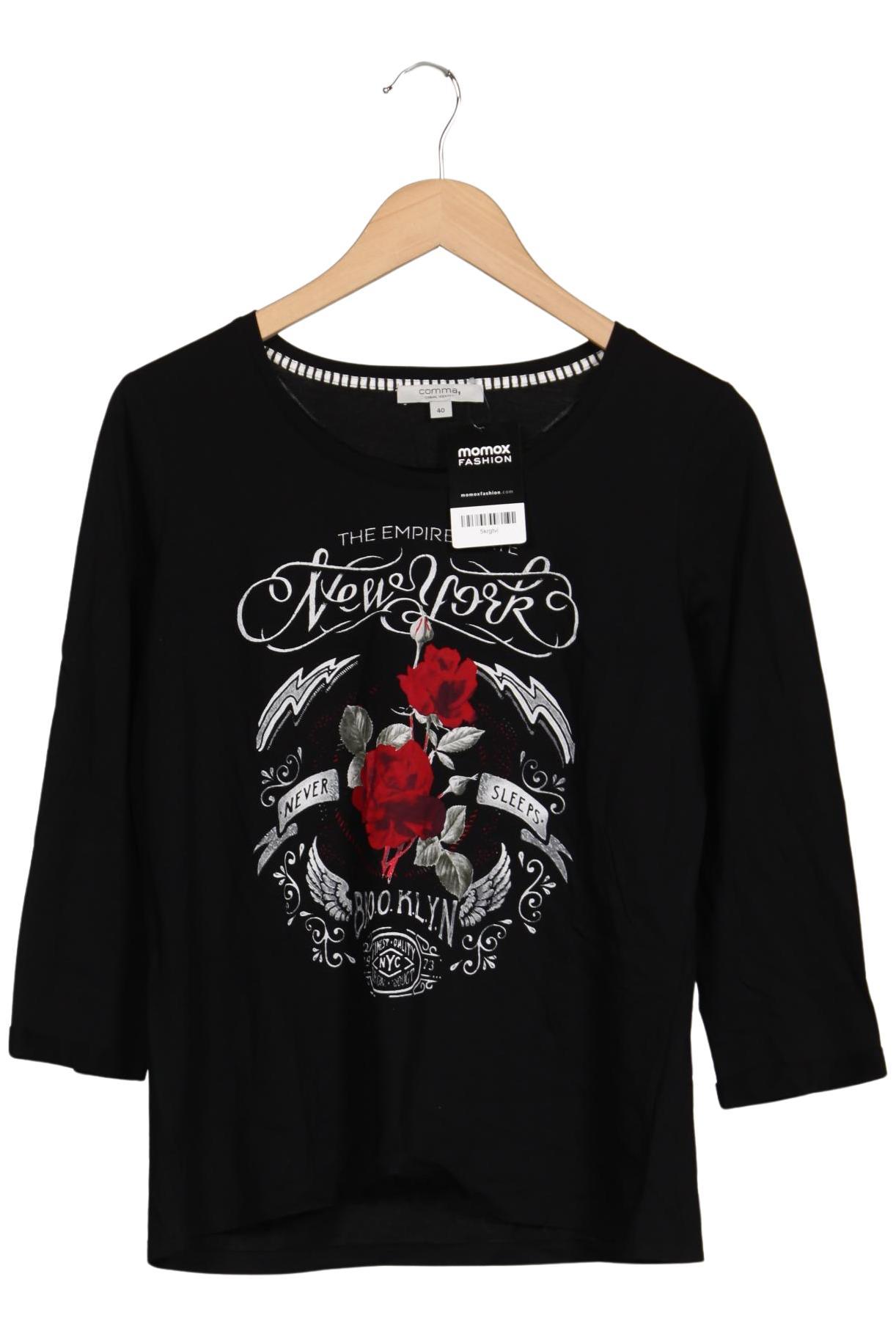 

Comma Damen Langarmshirt, schwarz, Gr. 40