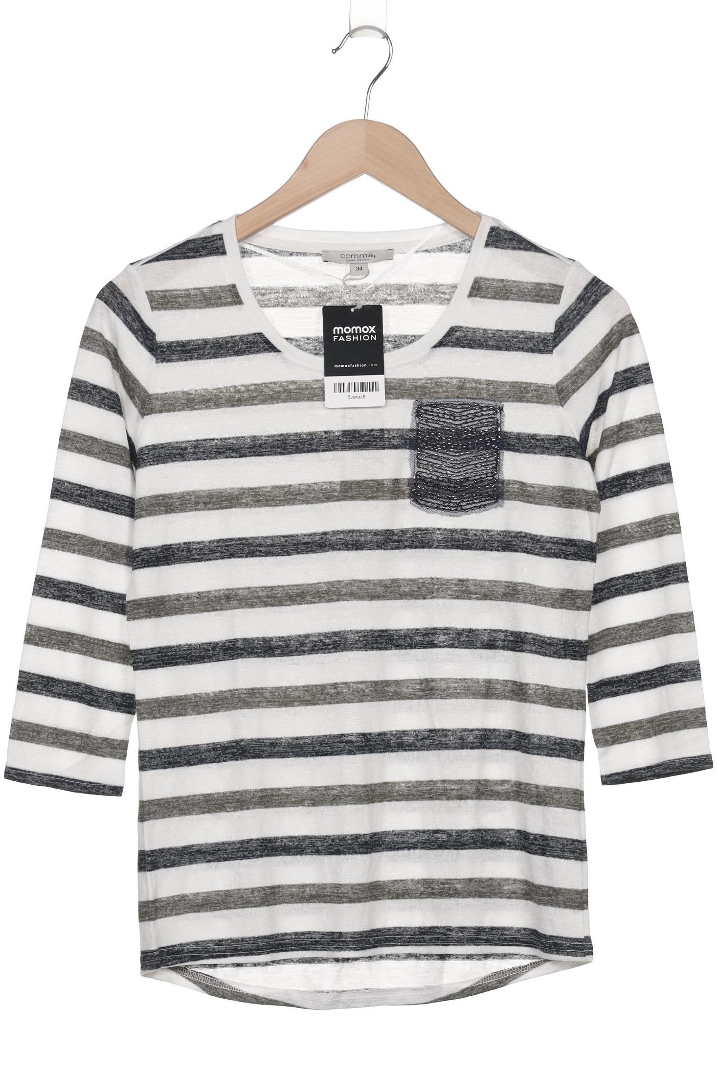 

Comma Damen Langarmshirt, weiß, Gr. 34