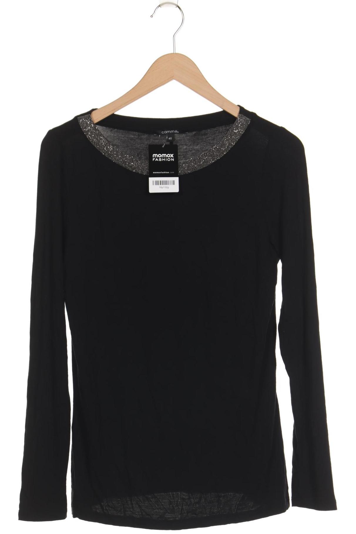 

Comma Damen Langarmshirt, schwarz, Gr. 40