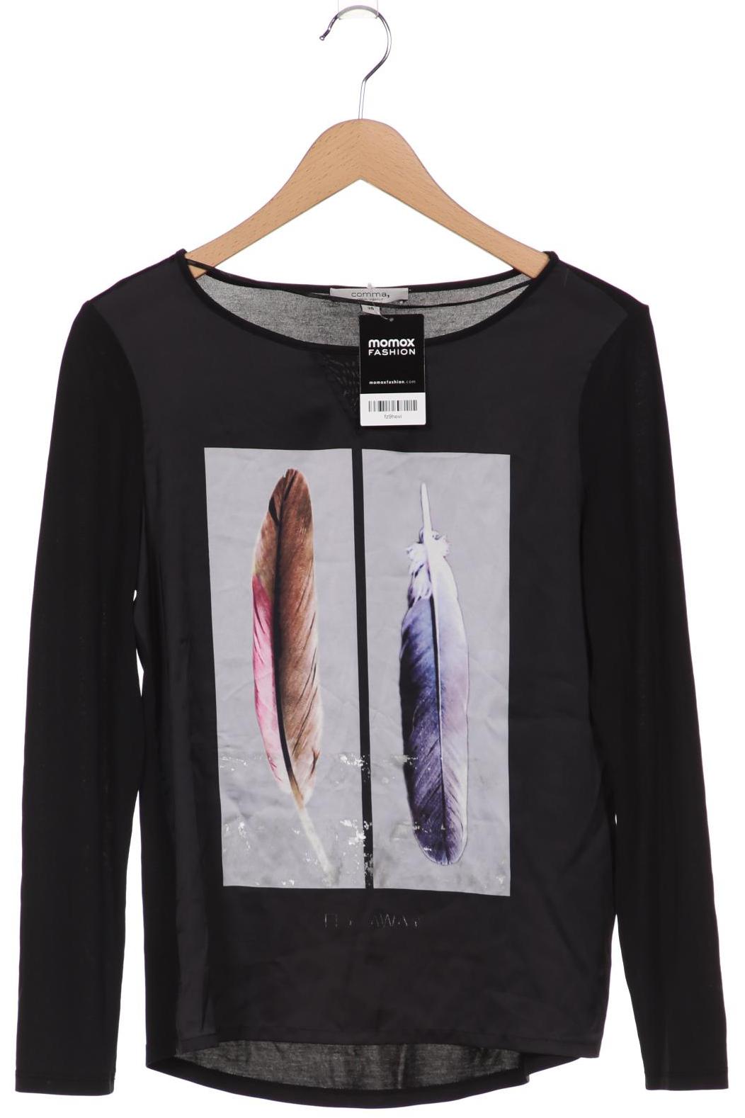 

Comma Damen Langarmshirt, schwarz, Gr. 36