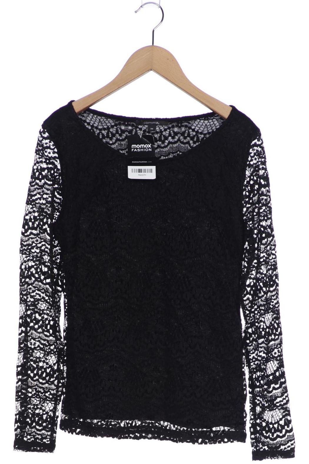 

Comma Damen Langarmshirt, schwarz, Gr. 36