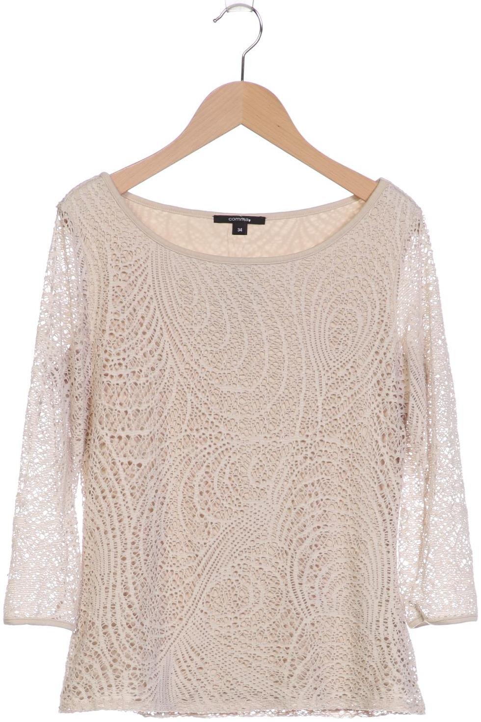 

Comma Damen Langarmshirt, beige, Gr. 34