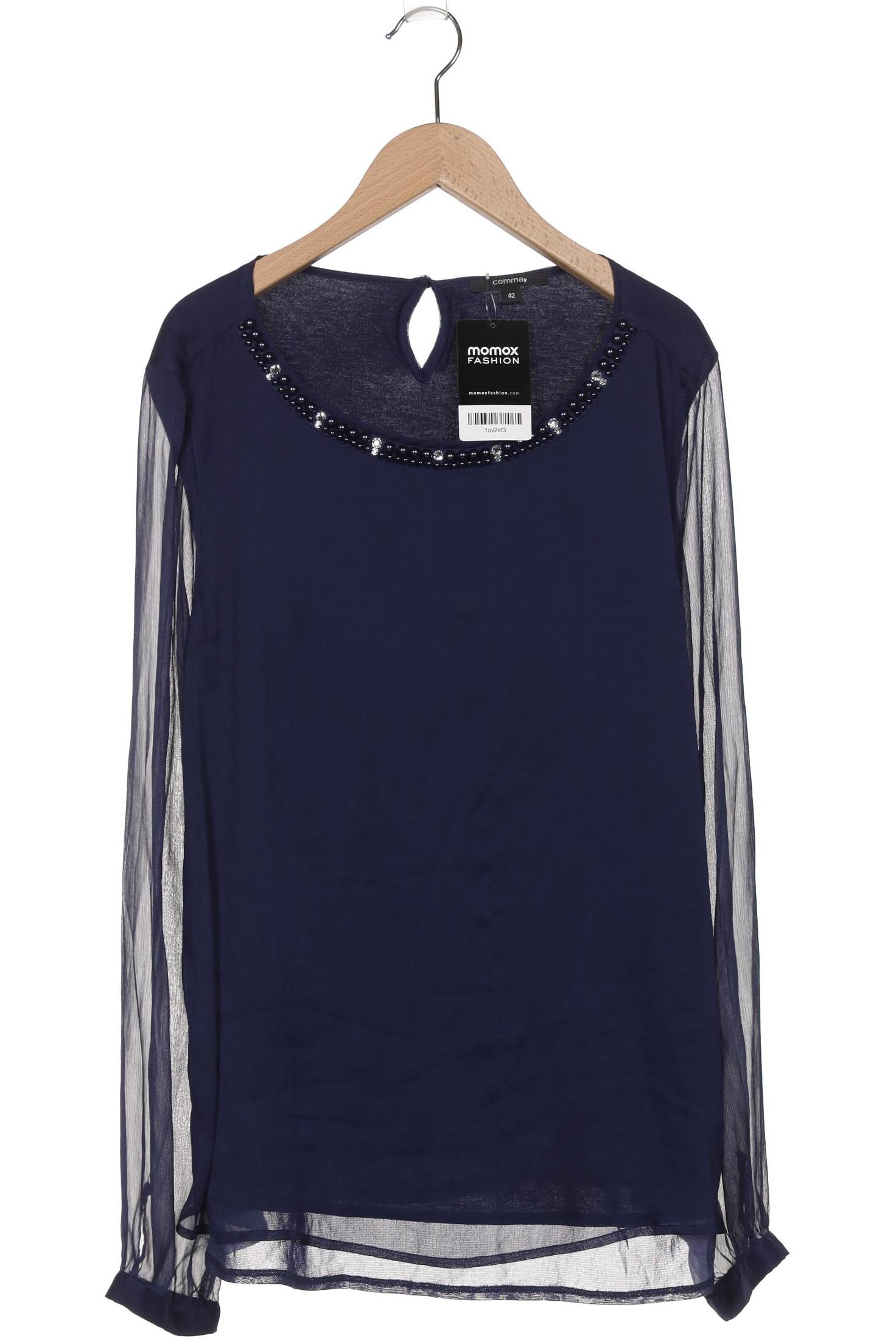 

Comma Damen Langarmshirt, marineblau, Gr. 42