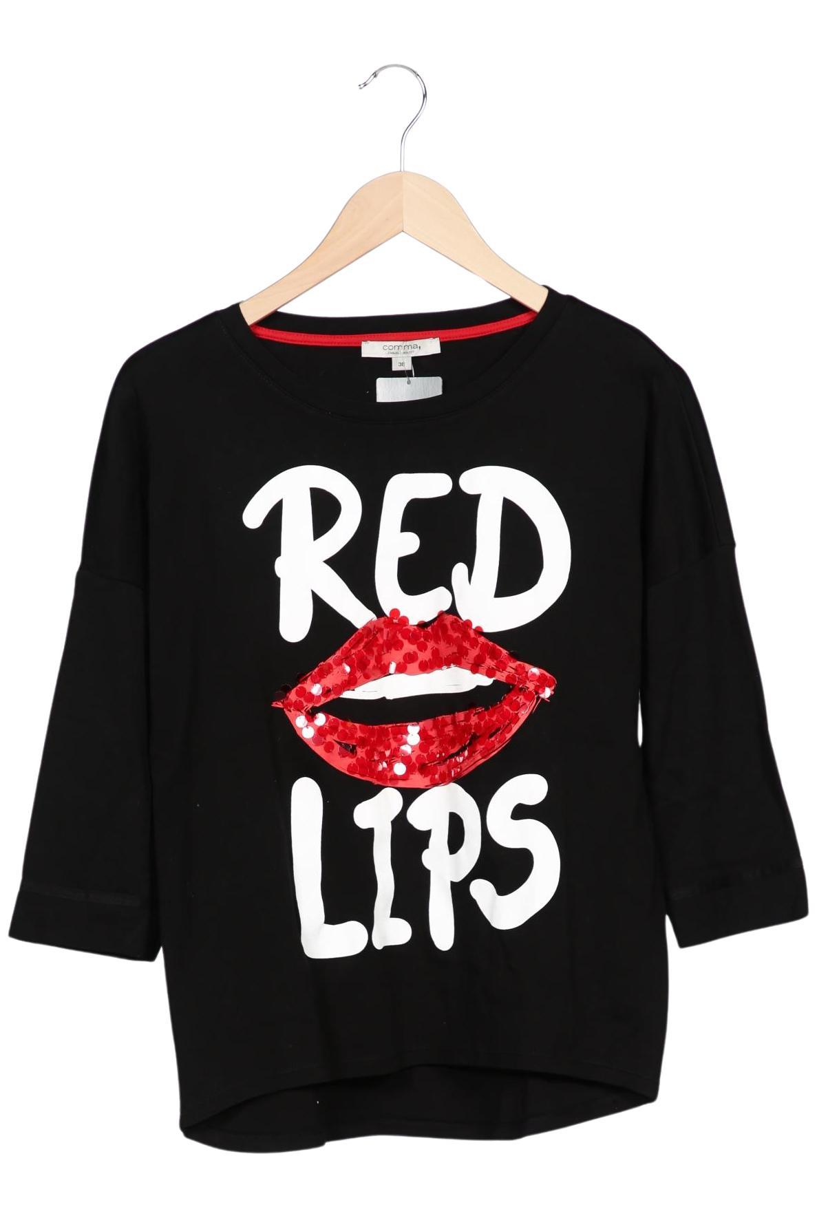 

Comma Damen Langarmshirt, schwarz, Gr. 38