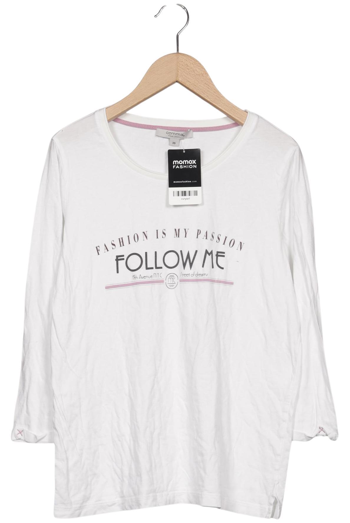 

Comma Damen Langarmshirt, weiß, Gr. 36