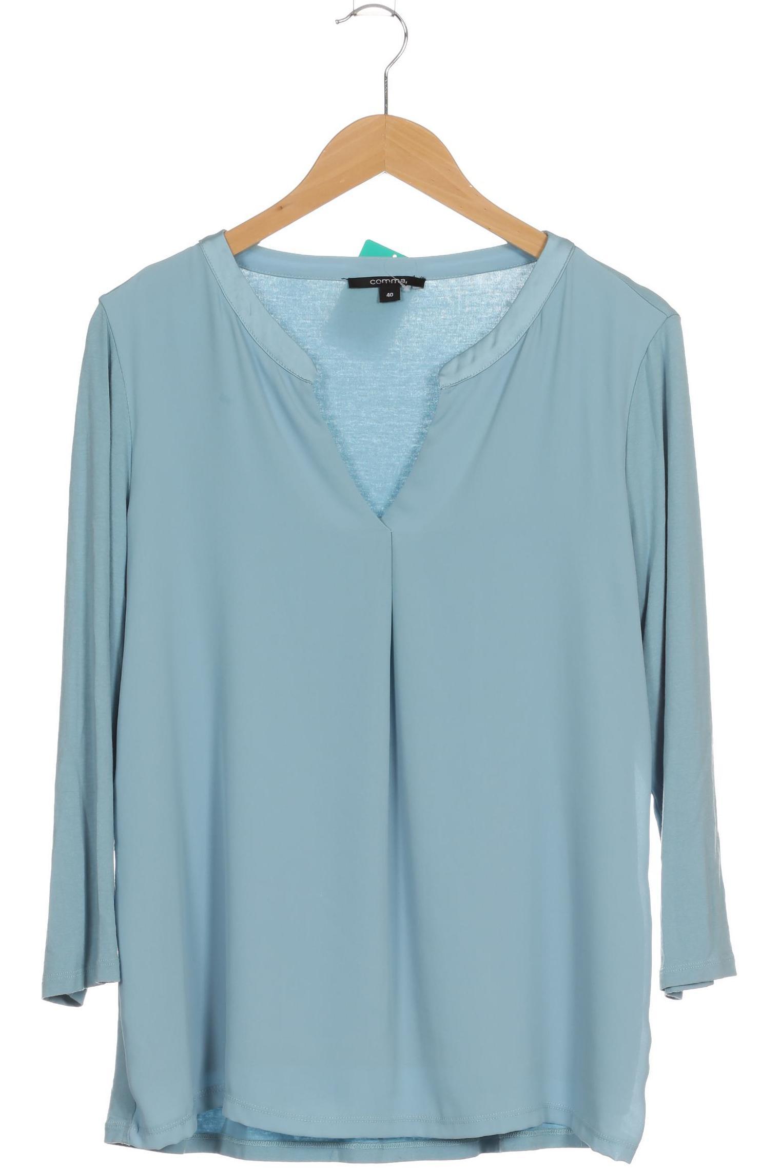 

Comma Damen Langarmshirt, türkis, Gr. 40