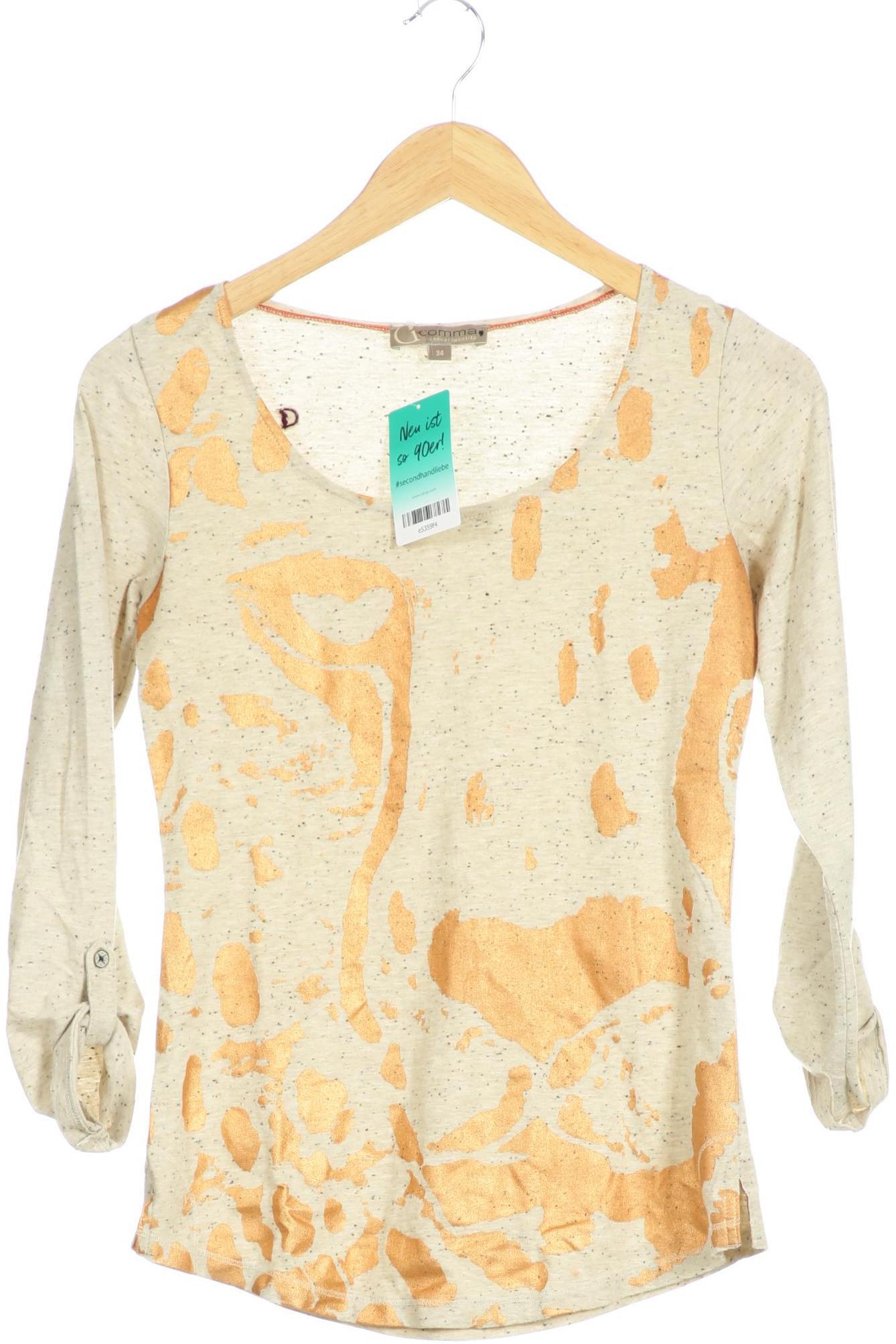 

Comma Damen Langarmshirt, beige, Gr. 34
