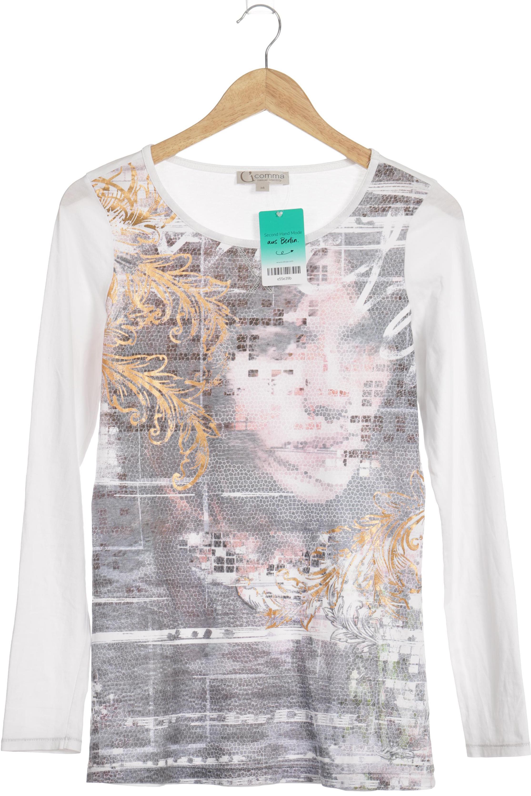 

Comma Damen Langarmshirt, weiß, Gr. 34