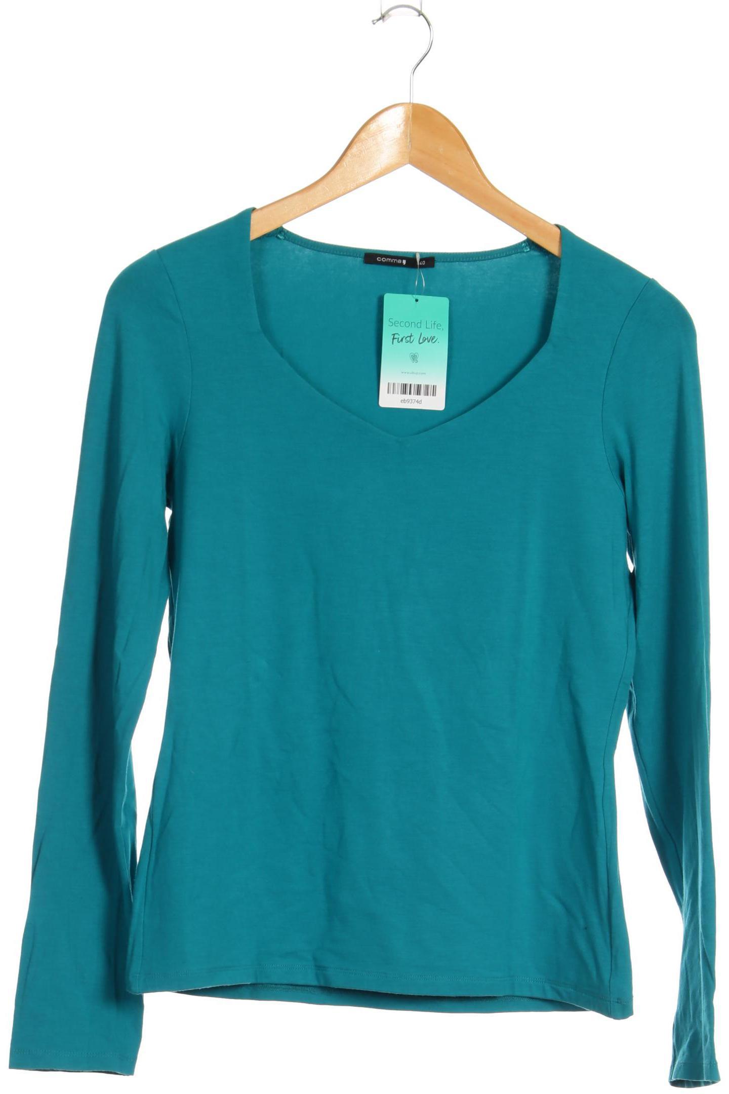 

Comma Damen Langarmshirt, türkis, Gr. 40