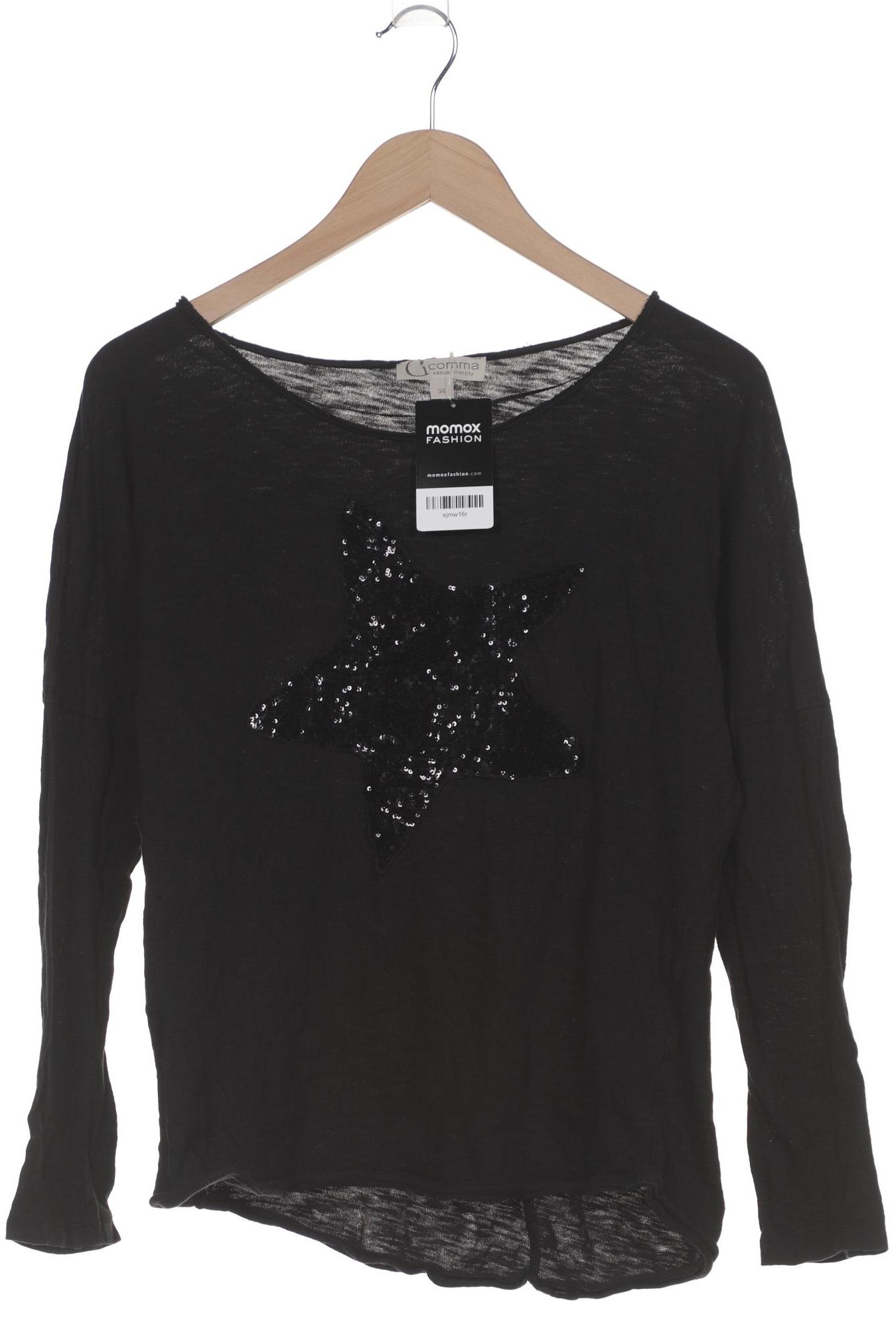 

Comma Damen Langarmshirt, schwarz, Gr. 34