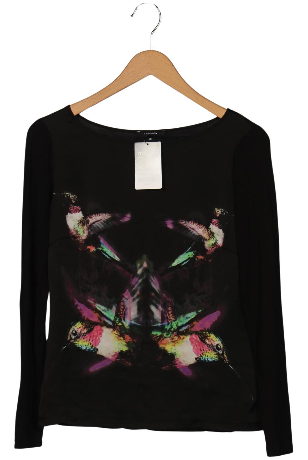 

Comma Damen Langarmshirt, schwarz, Gr. 36